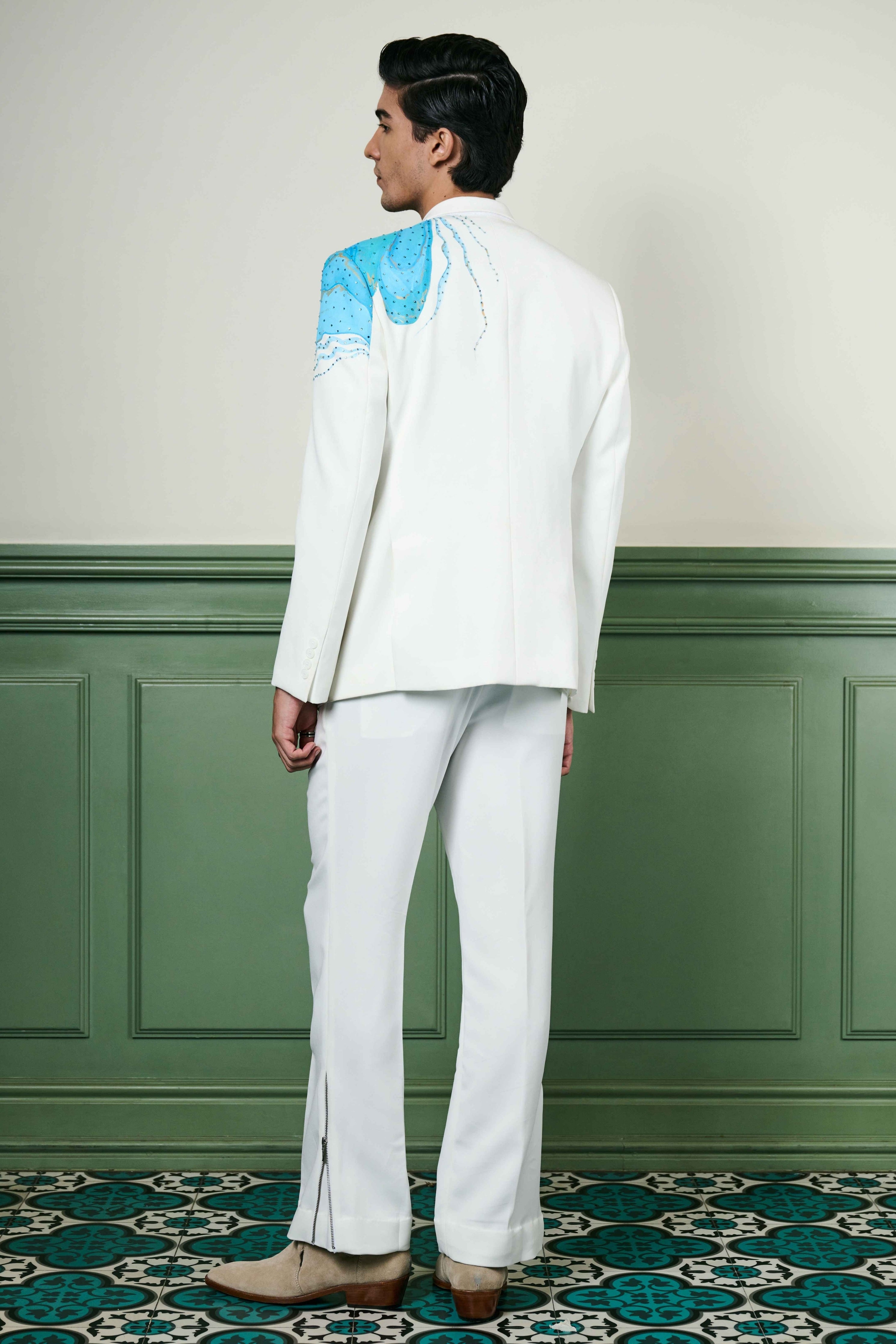 Aqua Hand-Painted Ceremonial Suit