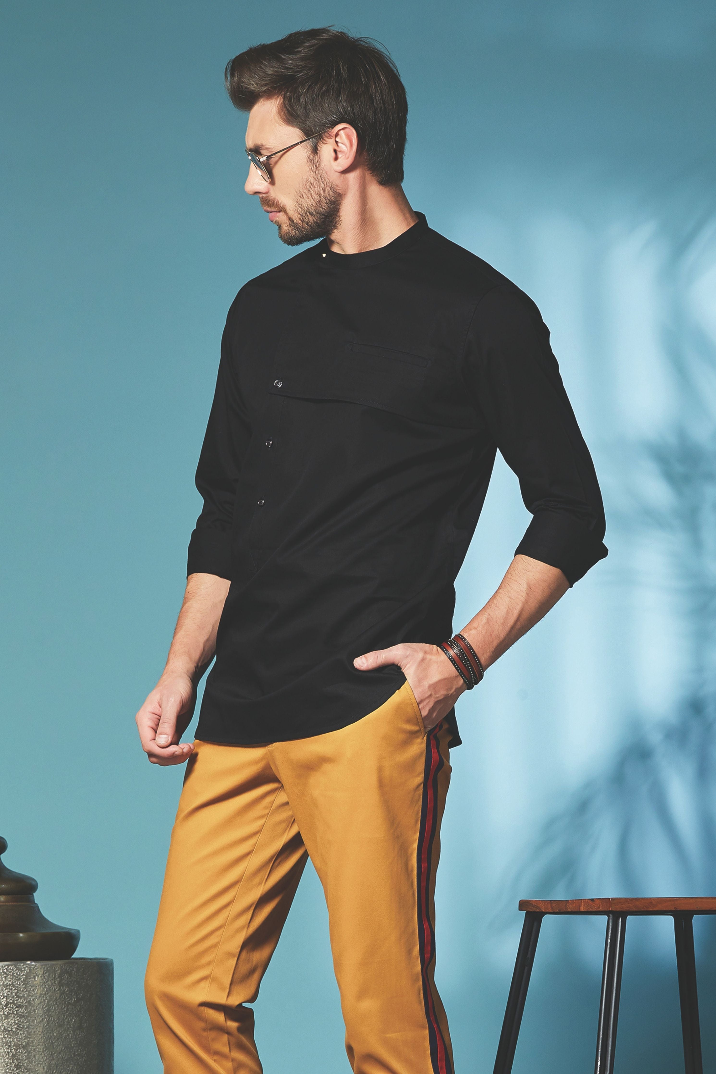 Asymmetric Black Shirt
