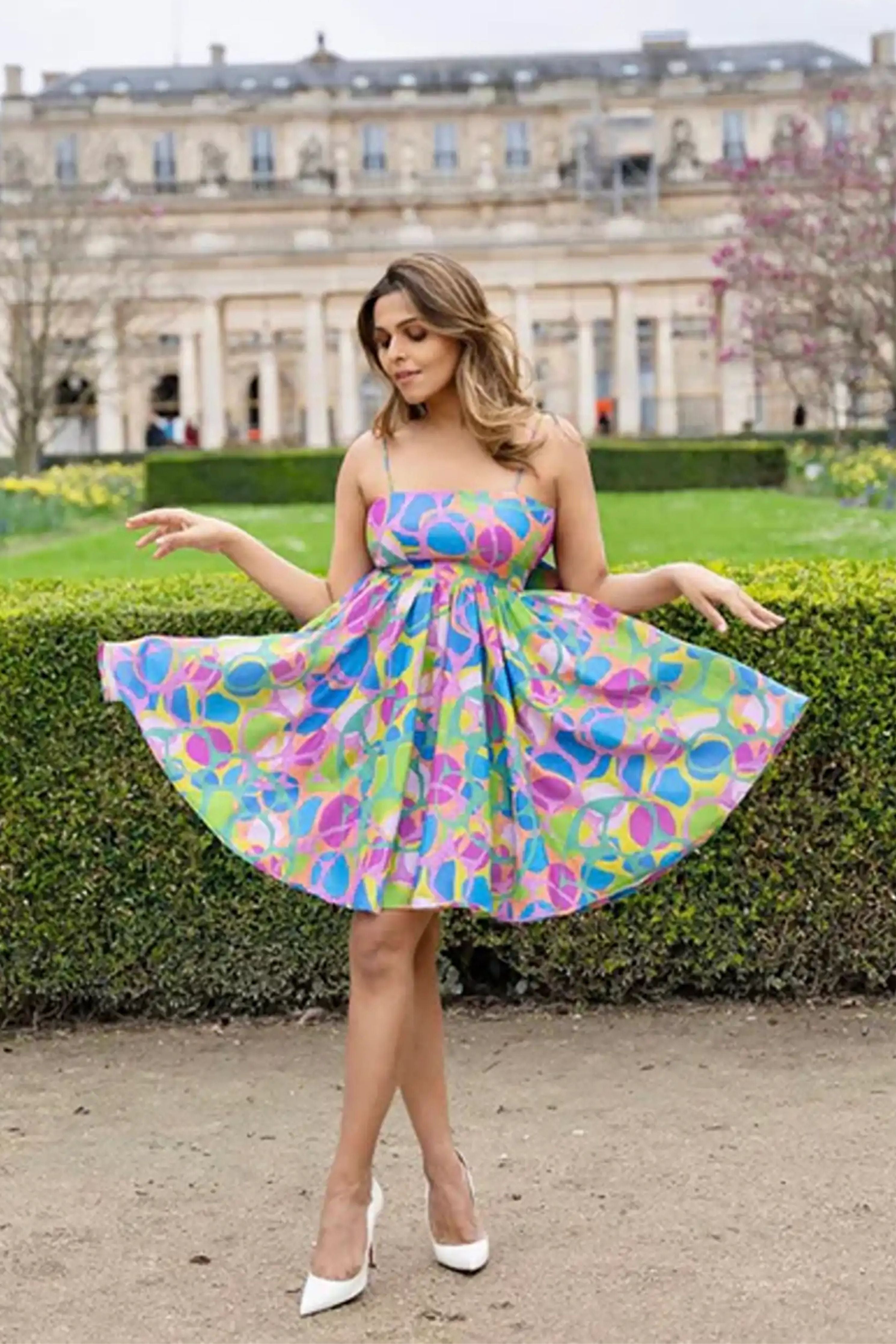 TINA KAKKAD in Bubble Gum Dress