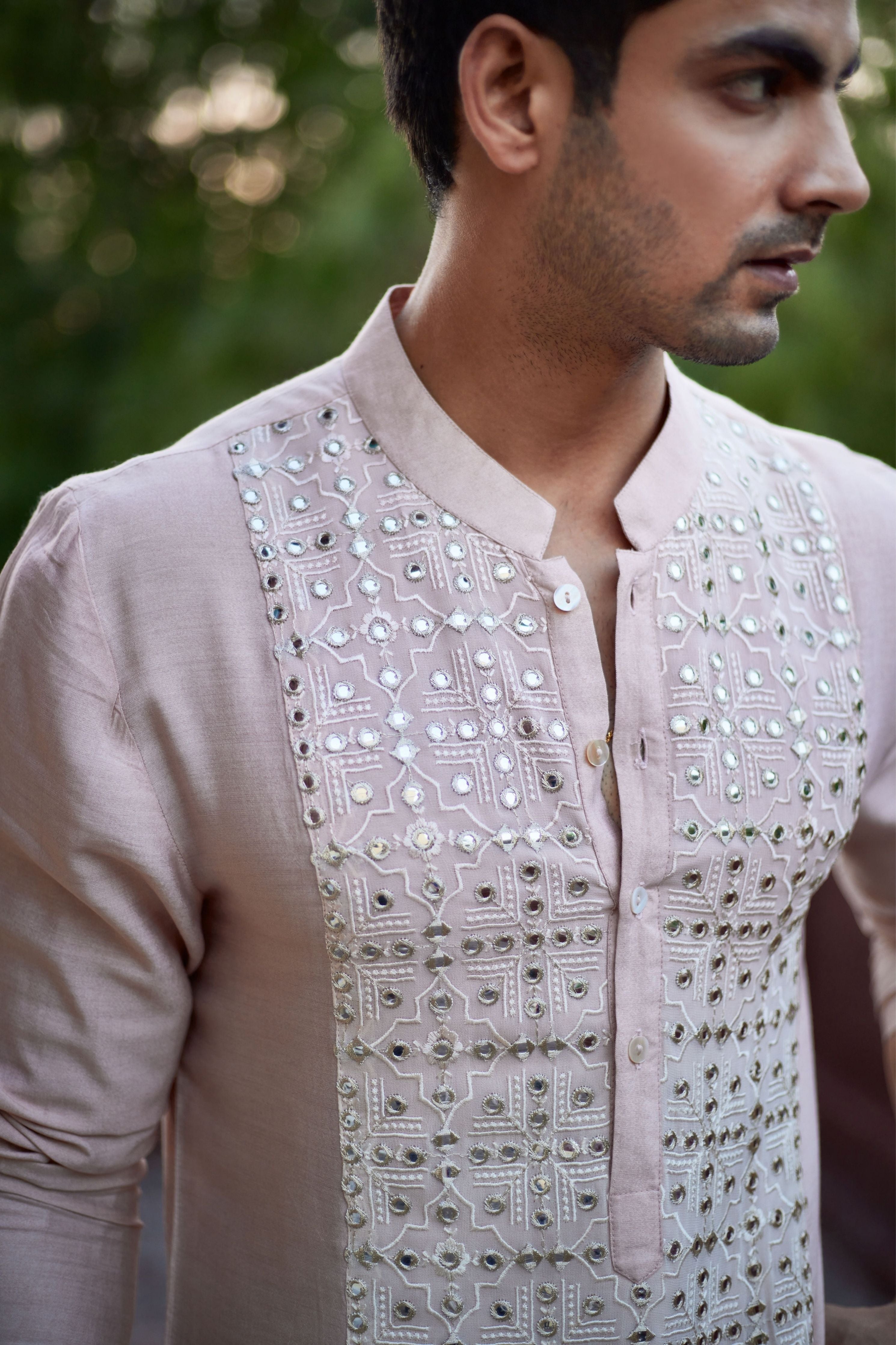 Sajid Kurta  In Dusty Peach