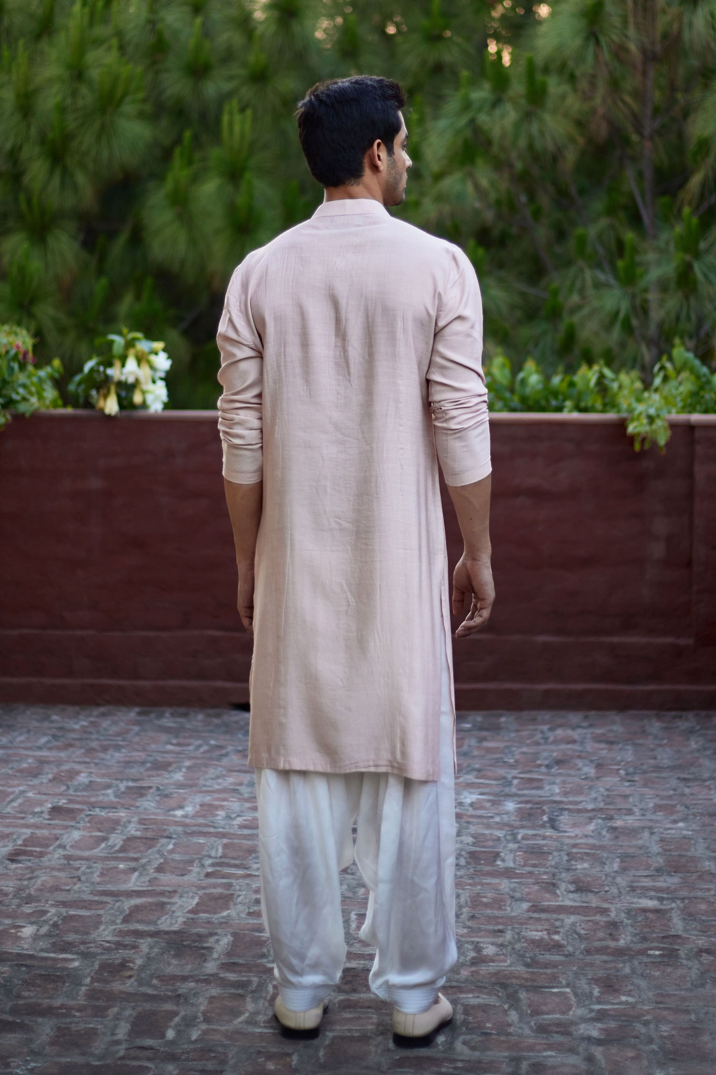 Sajid Kurta  In Dusty Peach