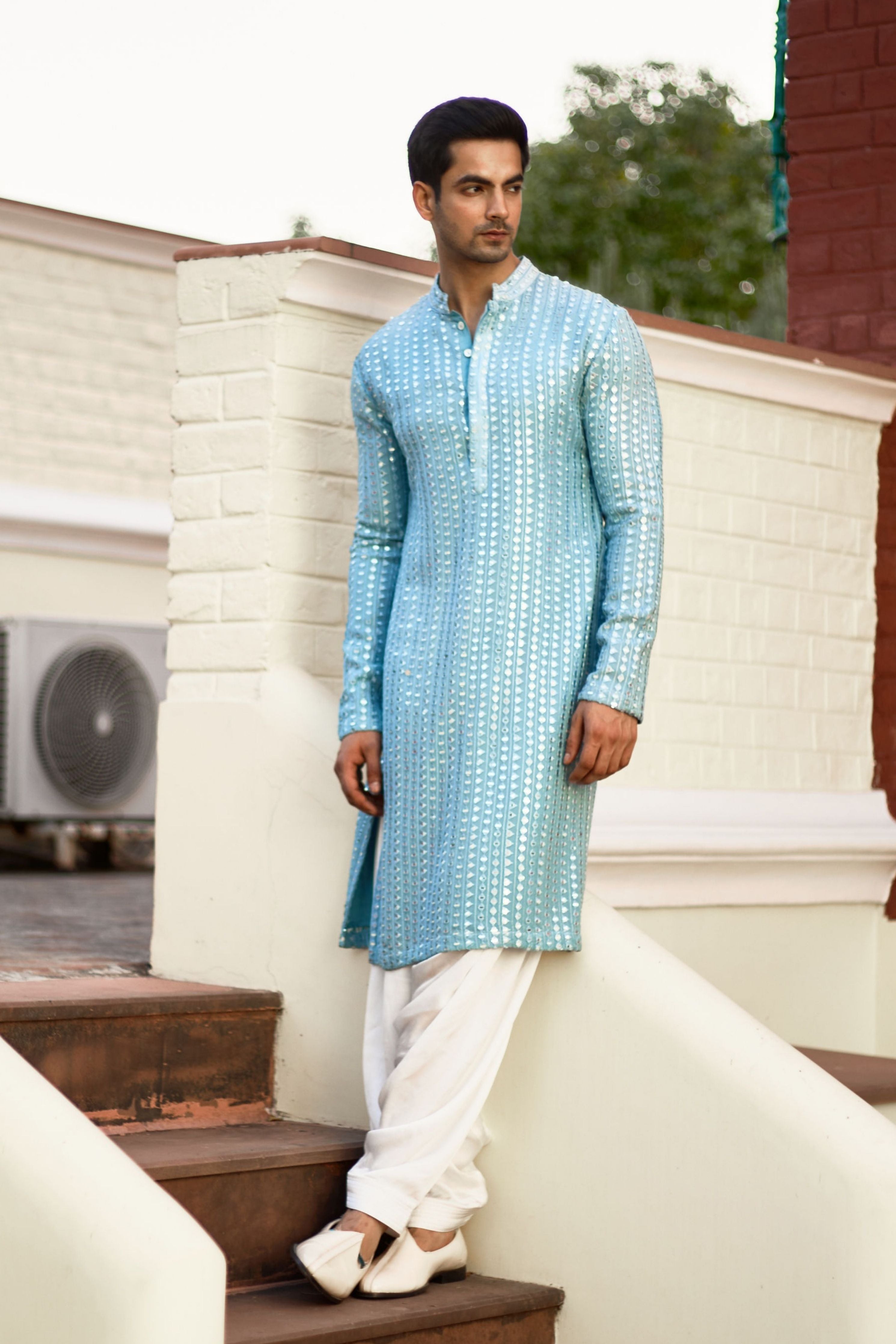Yasir Kurta Sky Blue