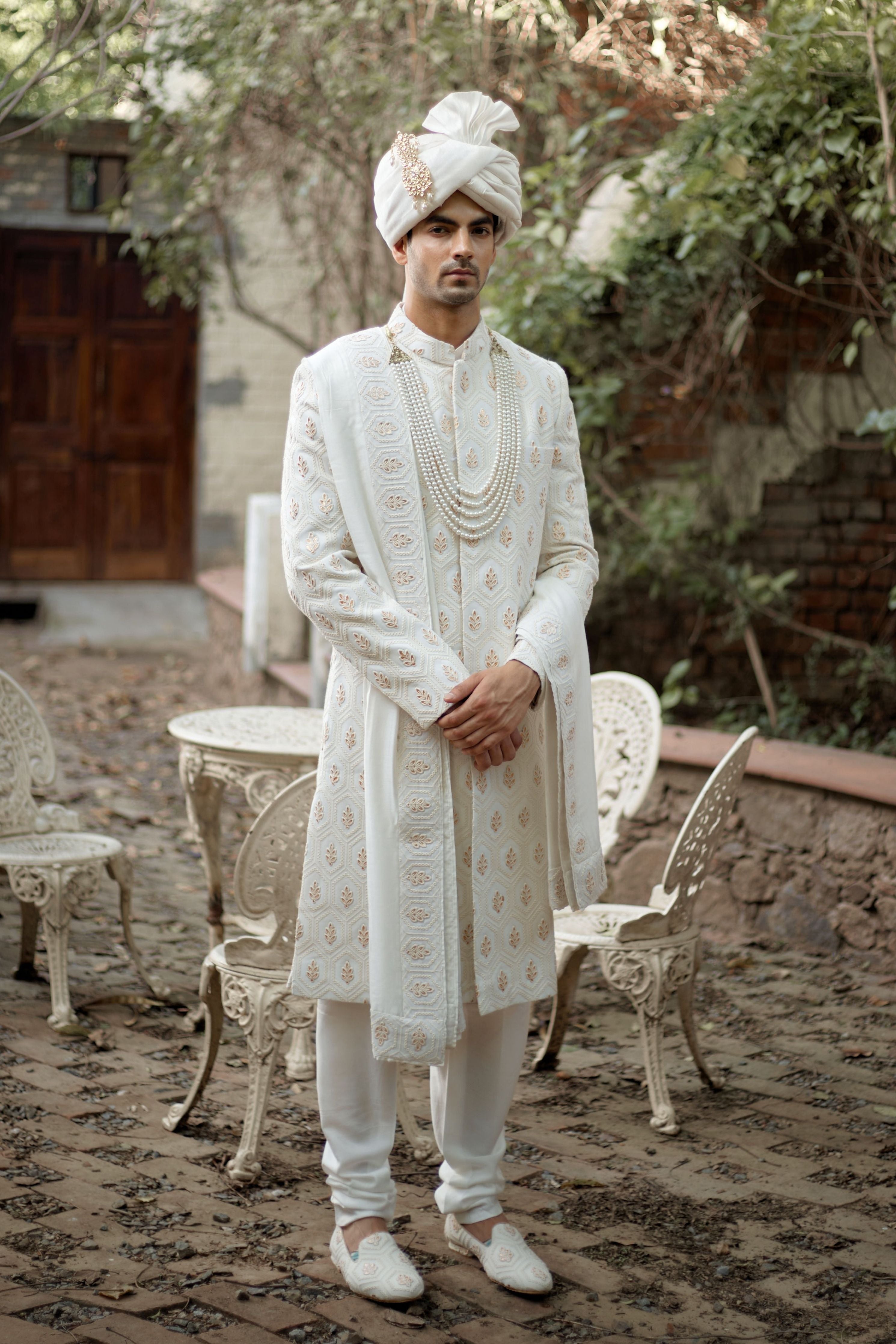 Fahad Sherwani Ivory