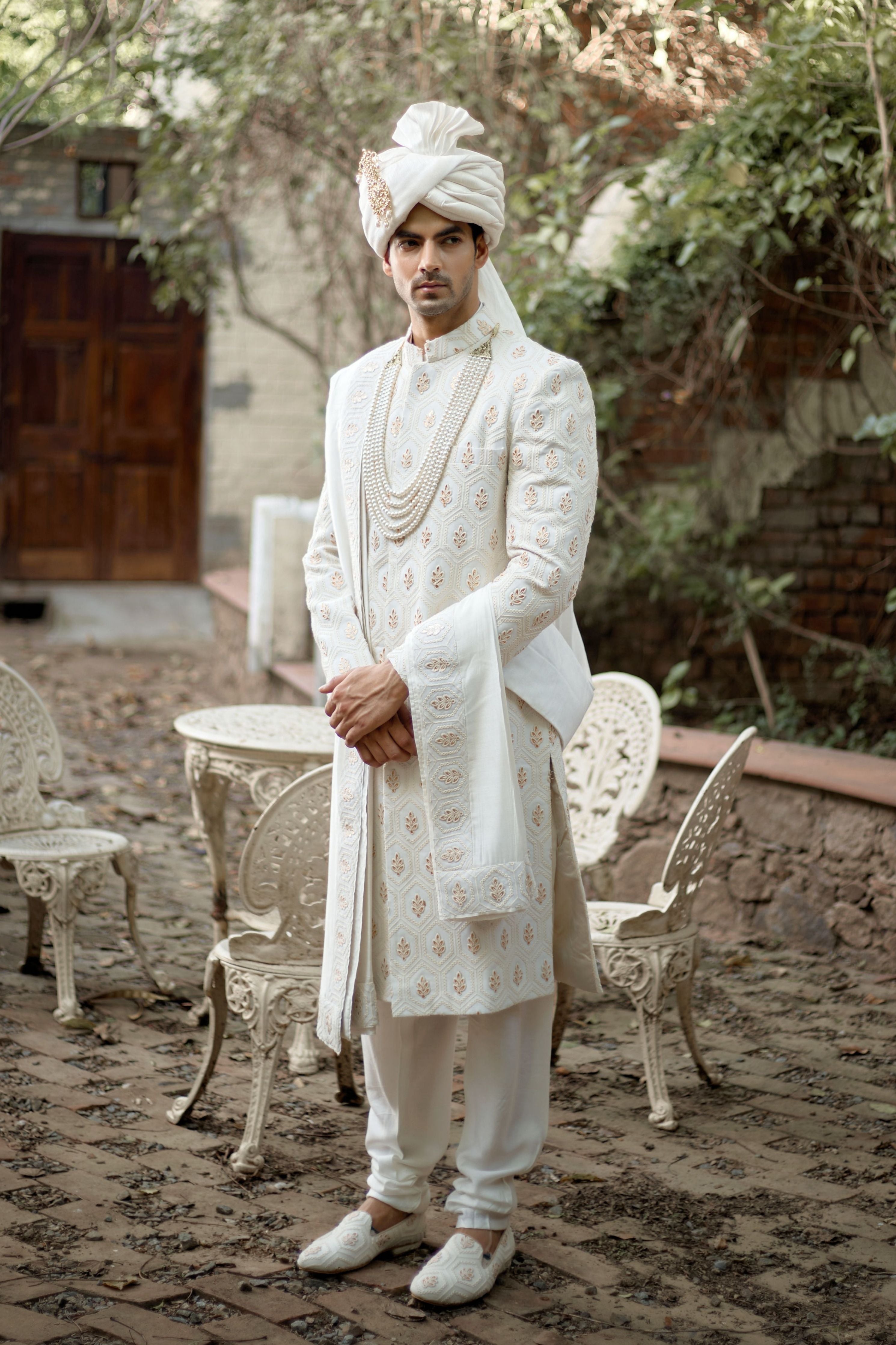 Fahad Sherwani Ivory