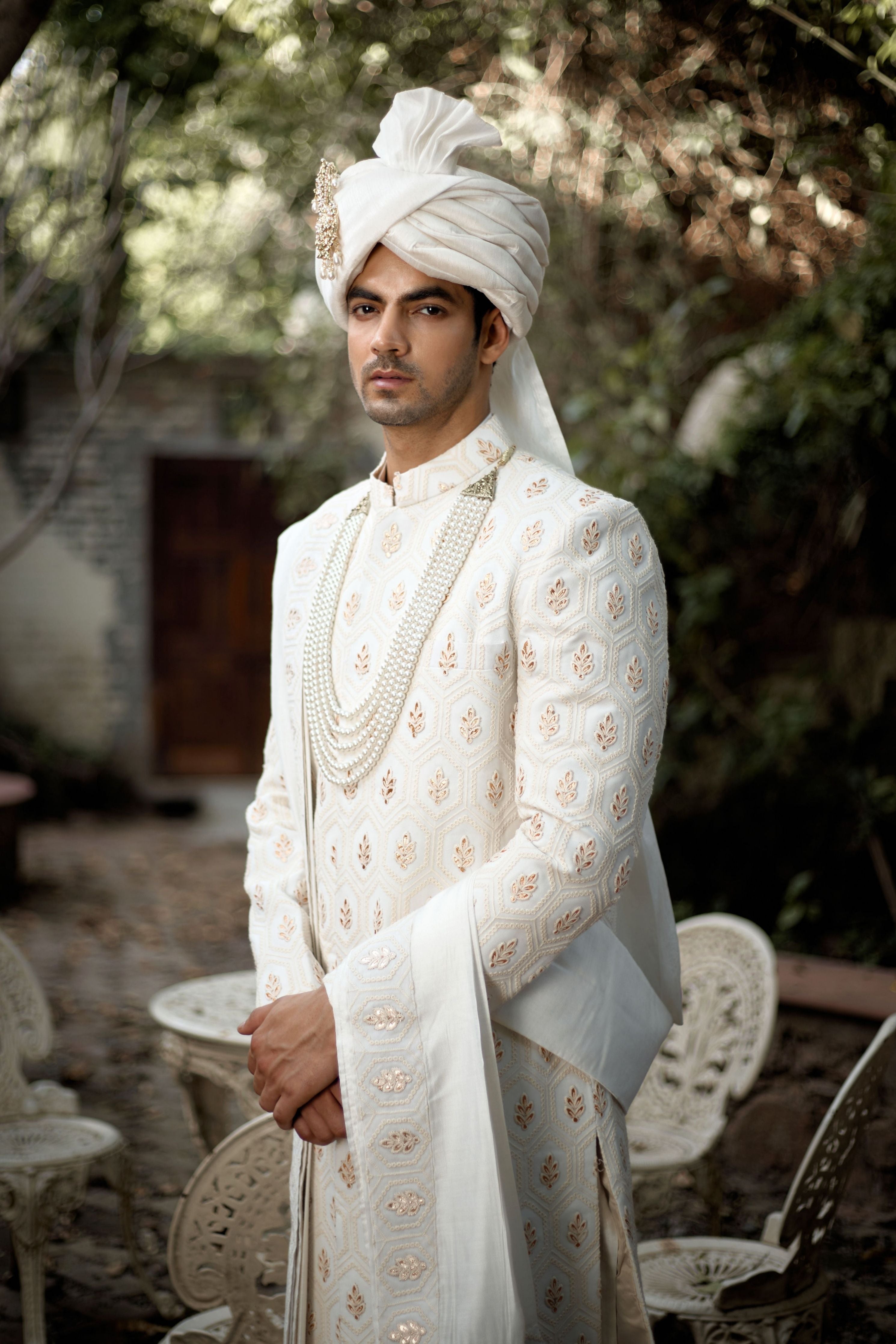 Fahad Sherwani Ivory