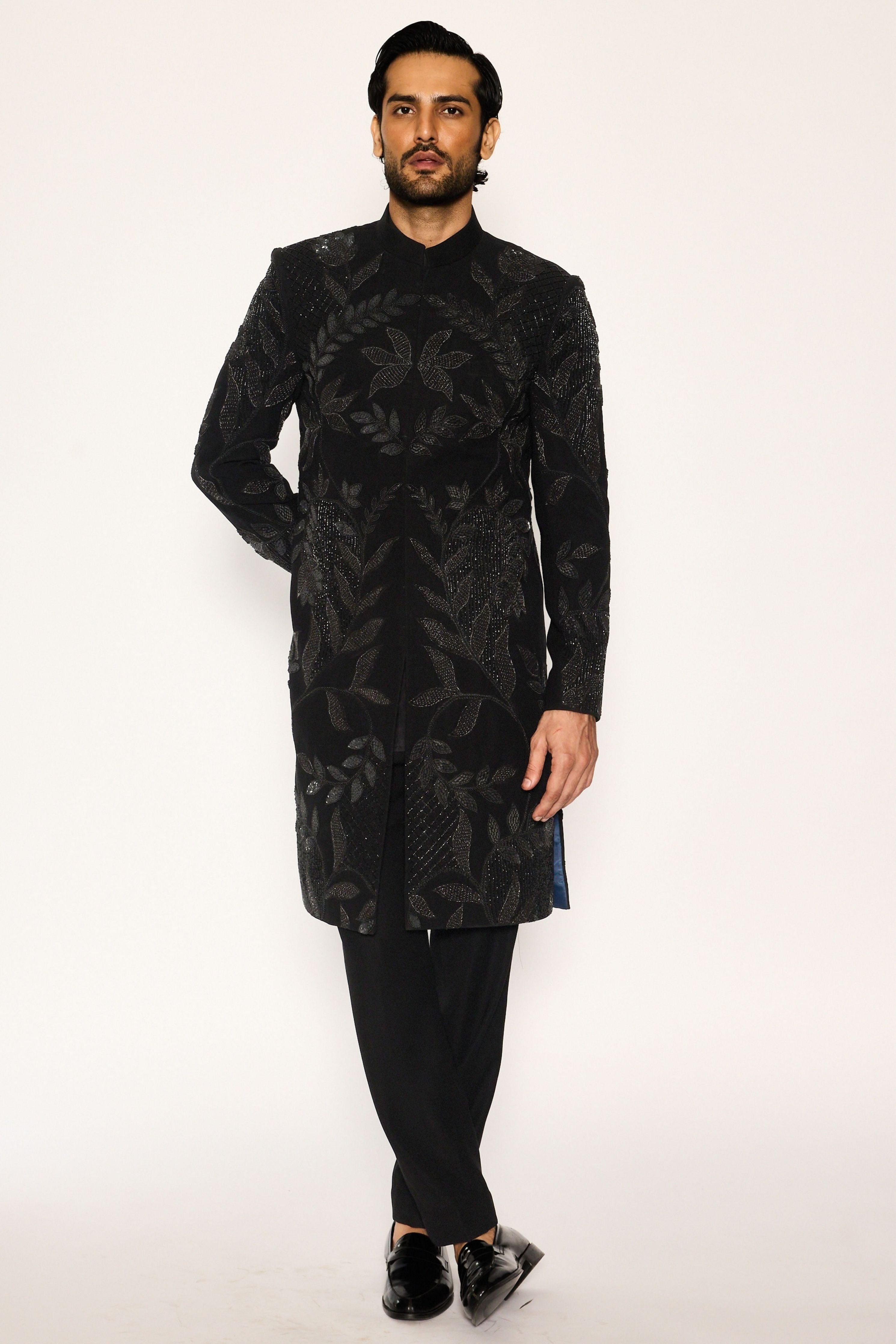 Obsidian Bloom Indo Sherwani Set