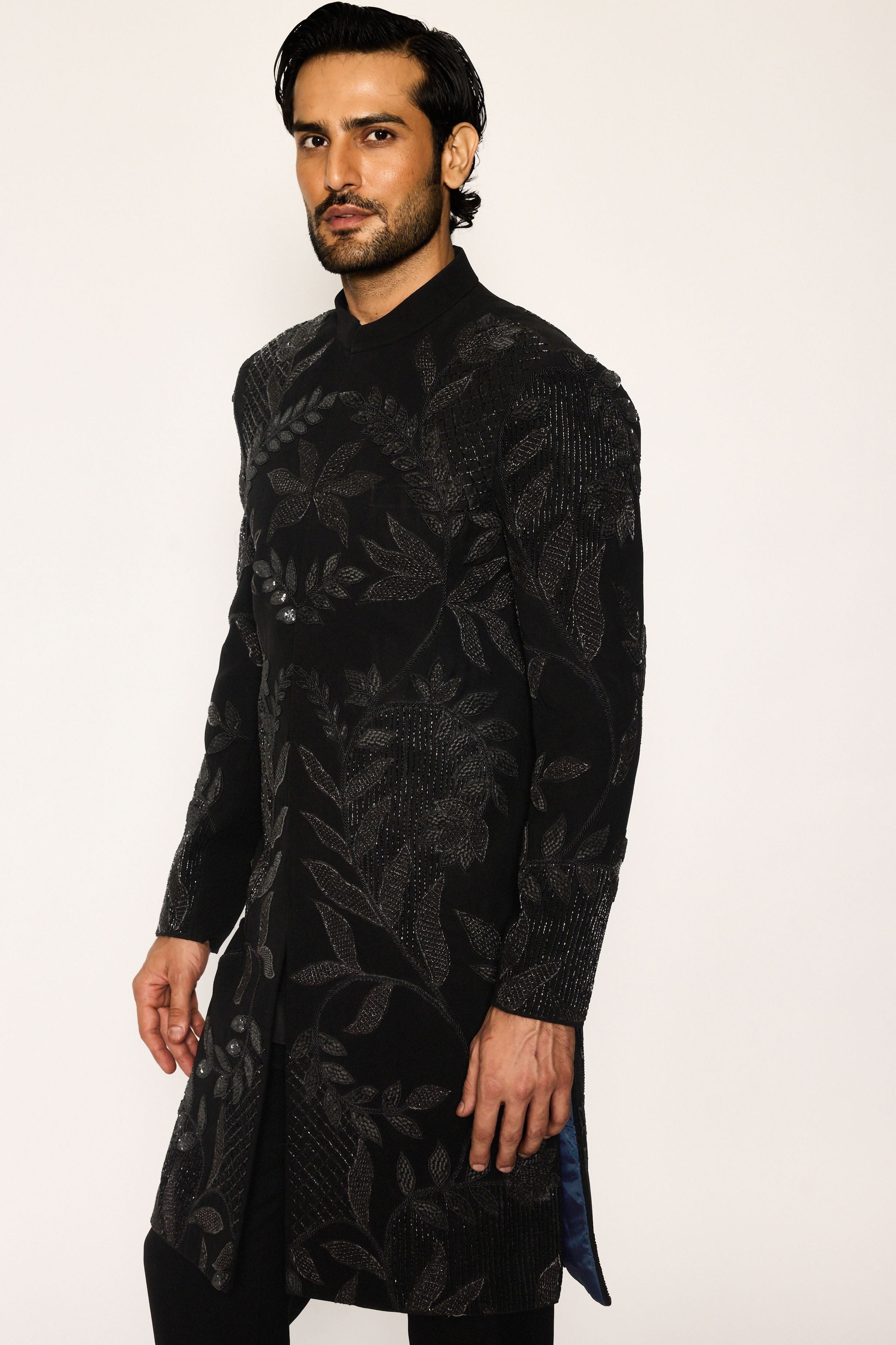 Obsidian Bloom Indo Sherwani Set
