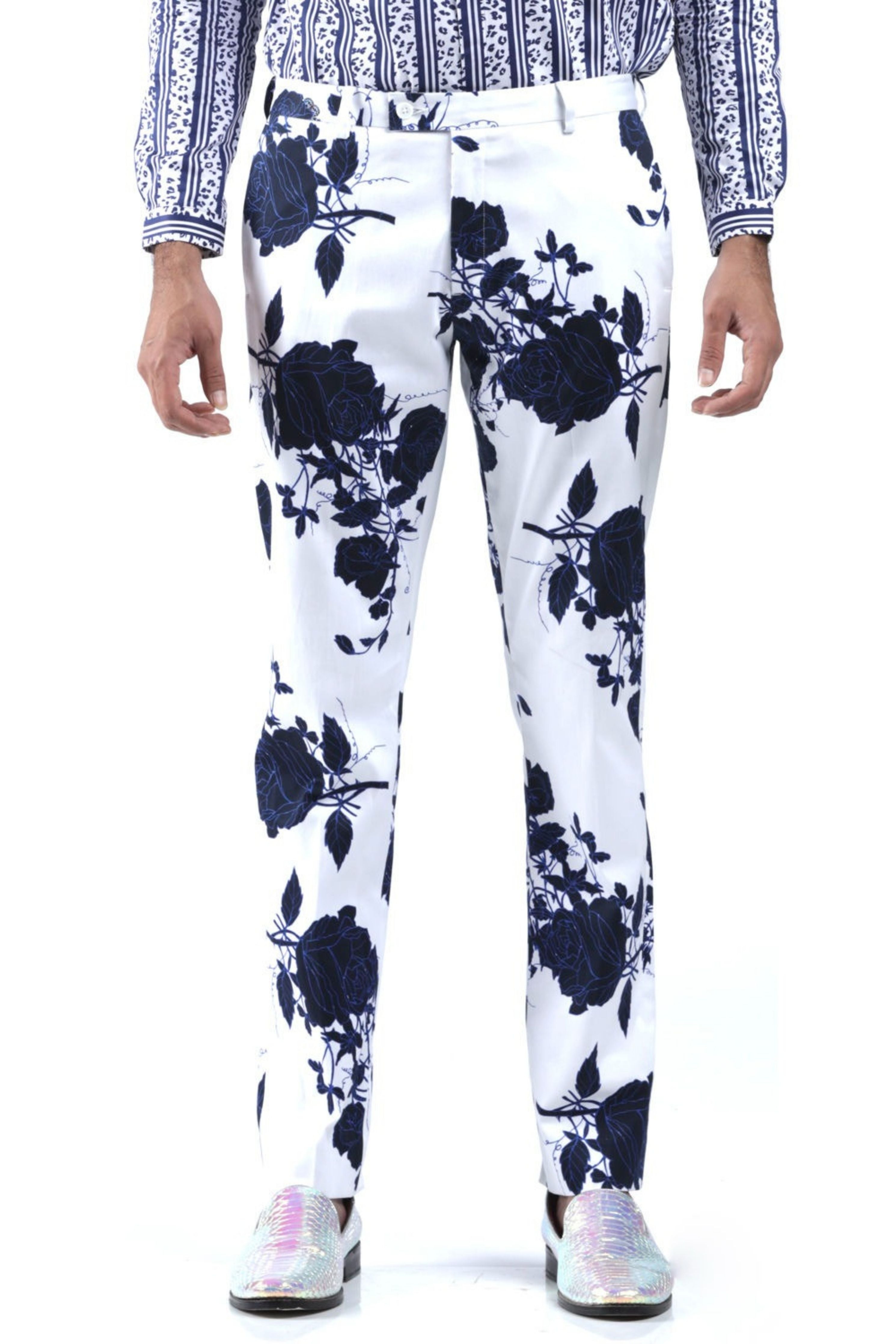 Blue Rose All-over Printed Trousers