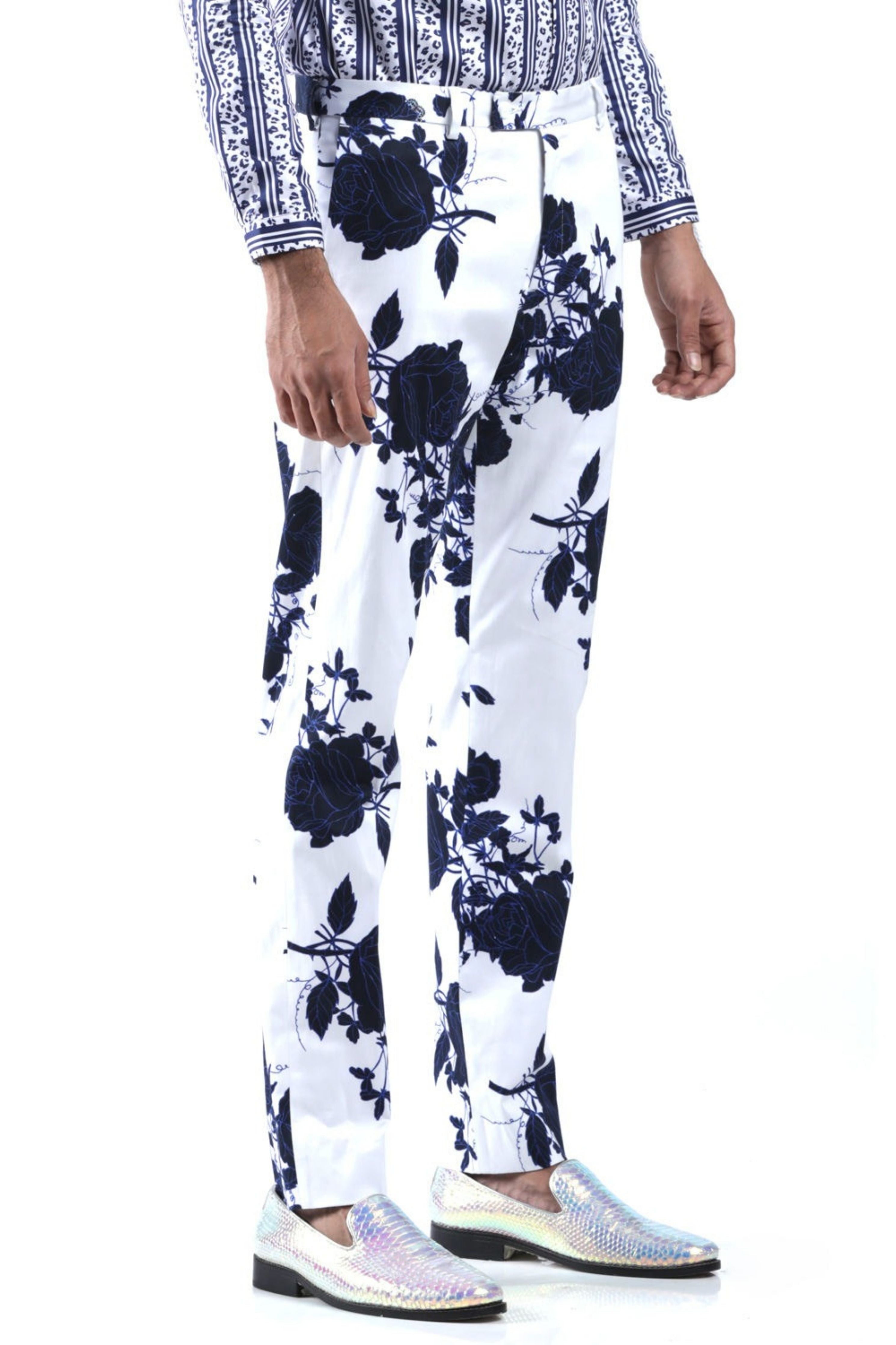 Blue Rose All-over Printed Trousers
