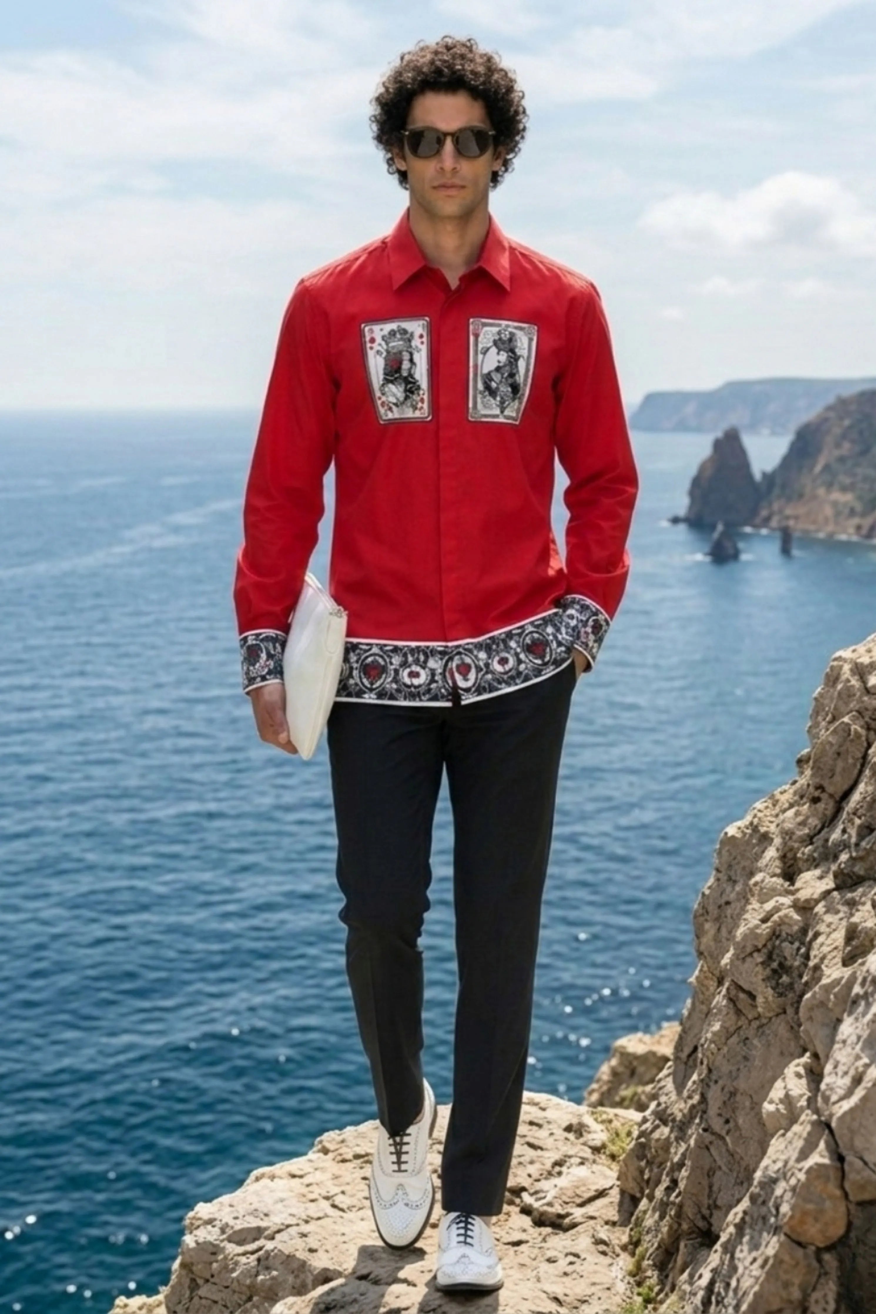 Red Taash Printed Shirt