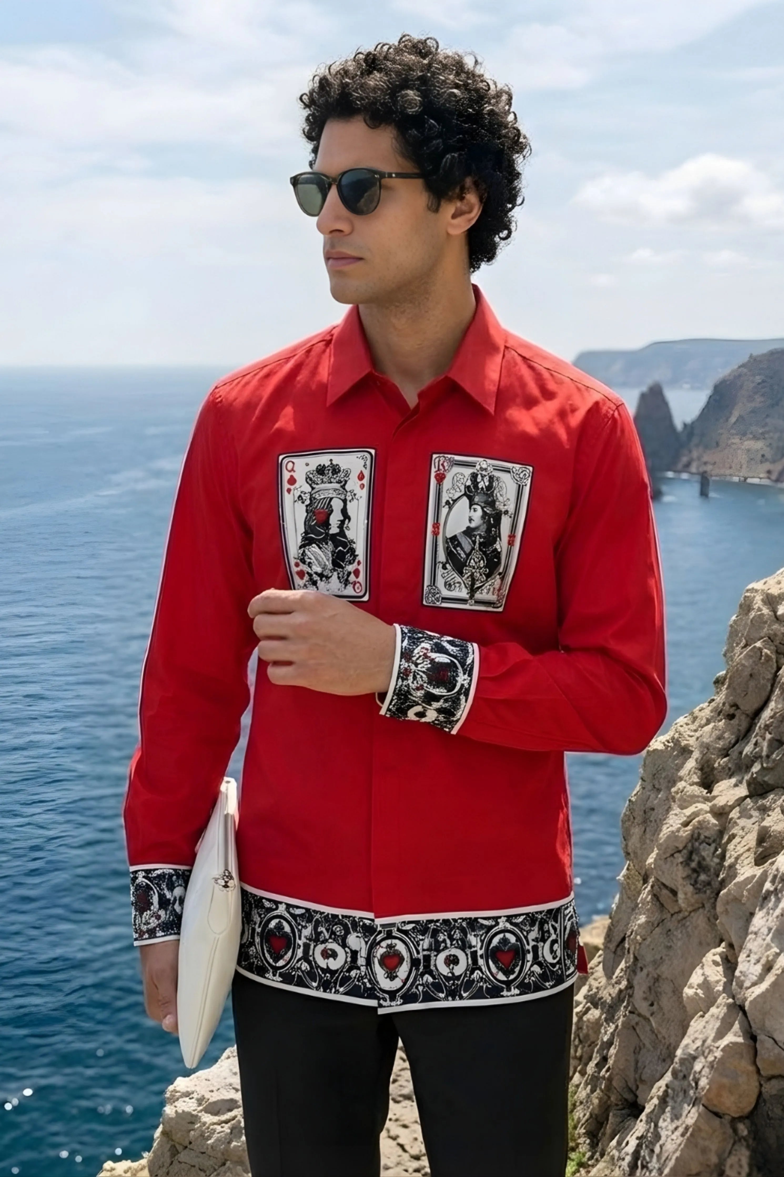 Red Taash Printed Shirt