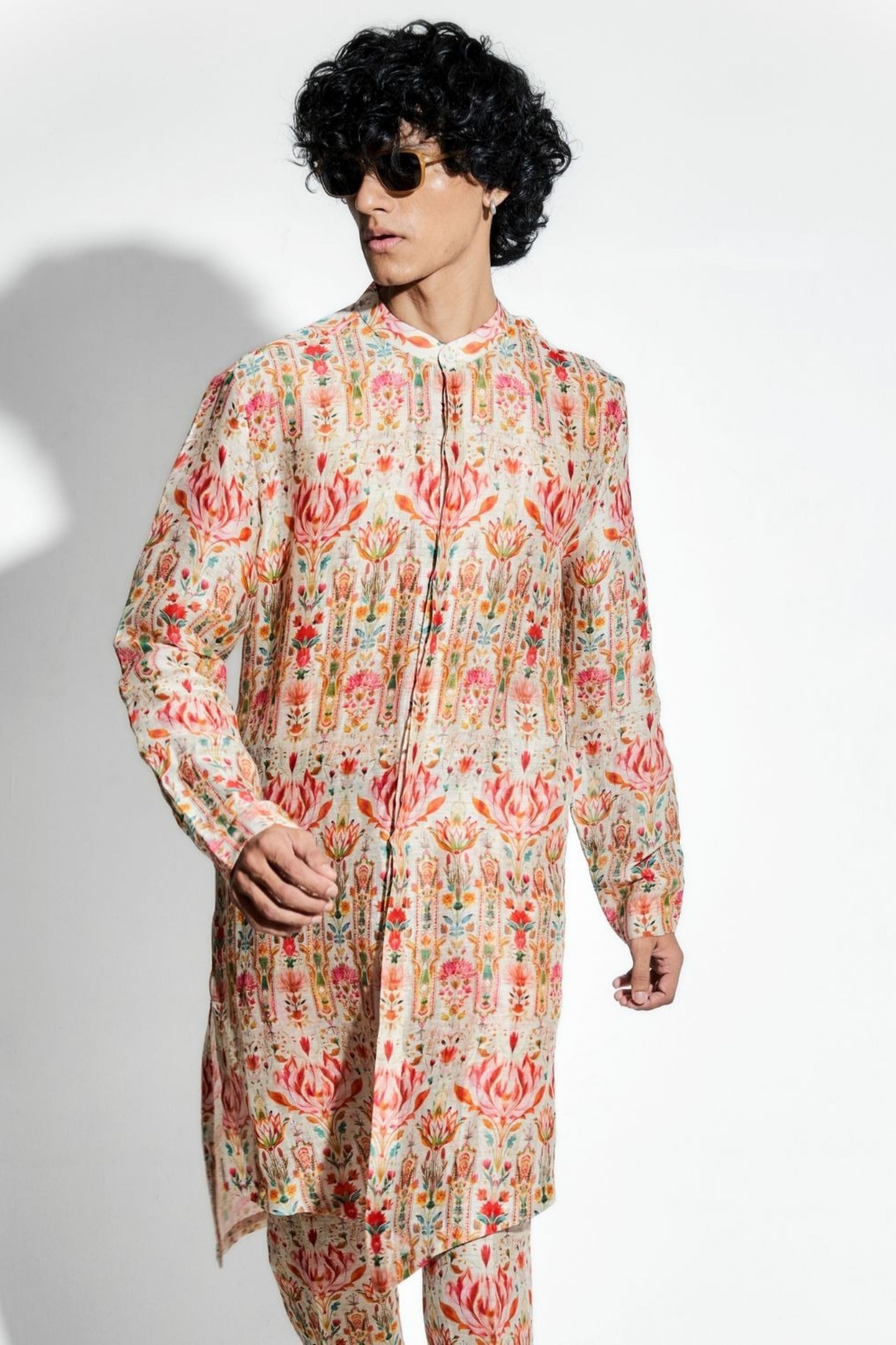 Ambar Printed Silk Linen Coord Set