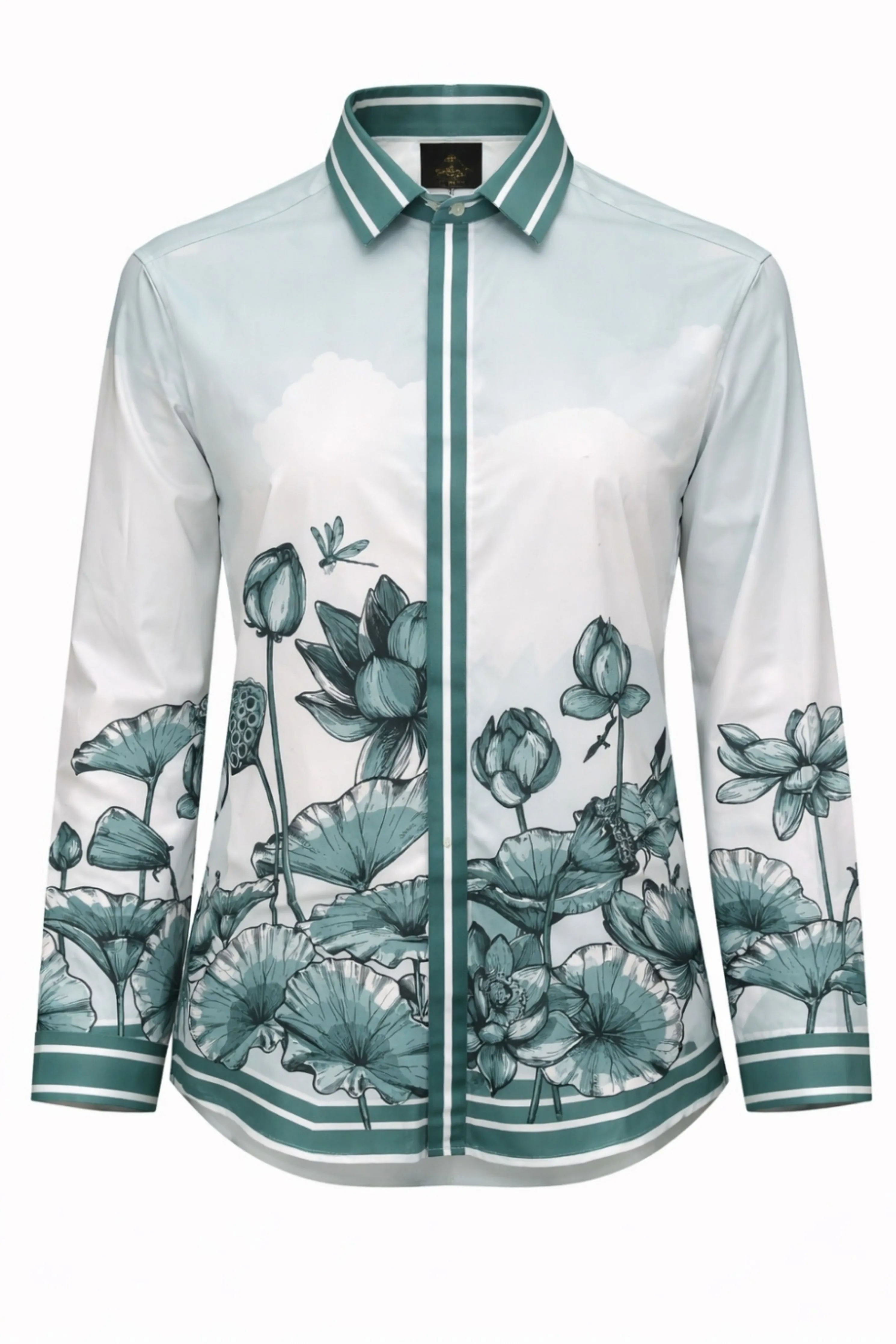 Lotus Blume Grey Printed Shirt