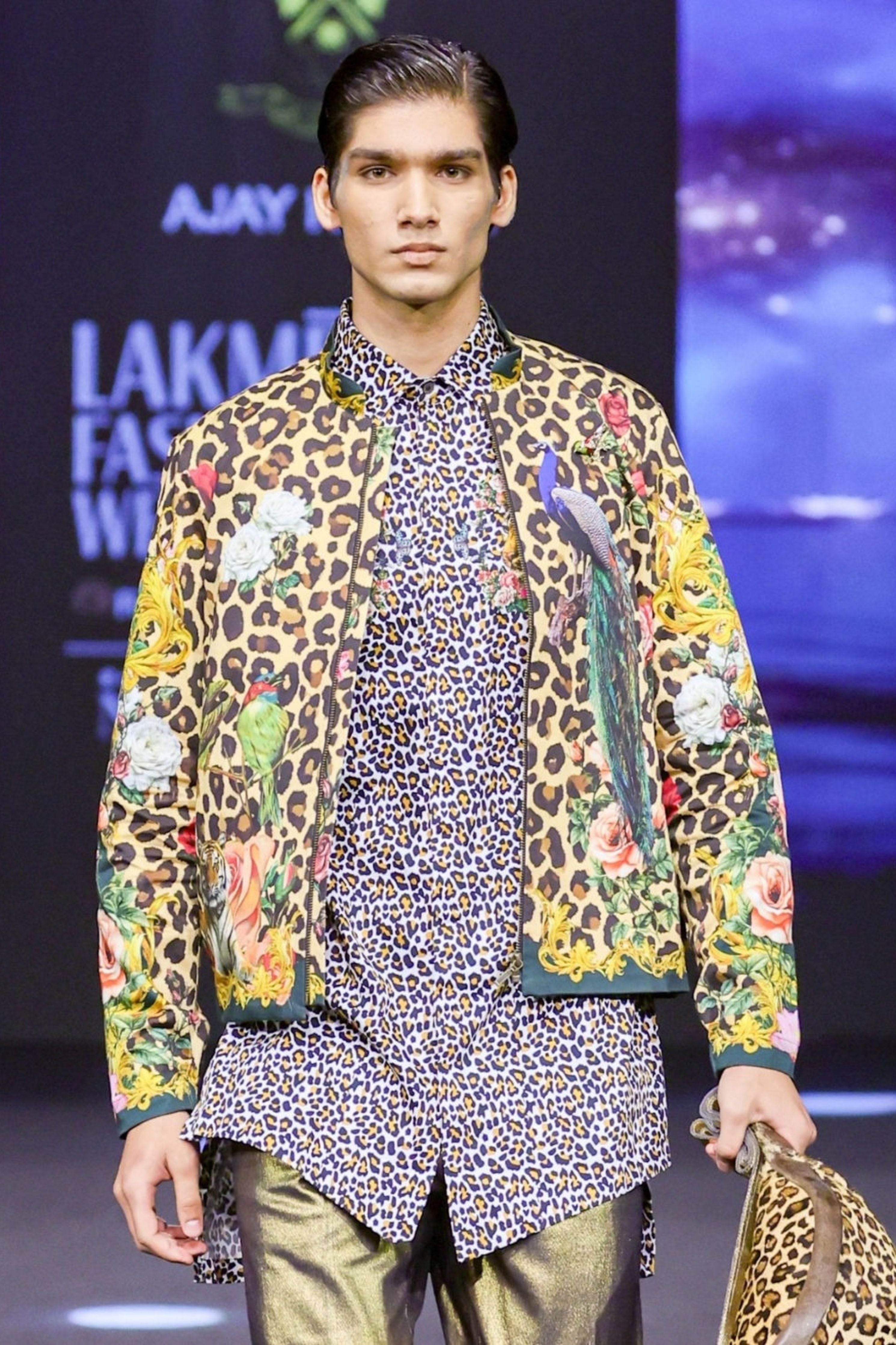 Twilight Leopard Printed Bomber Jacket