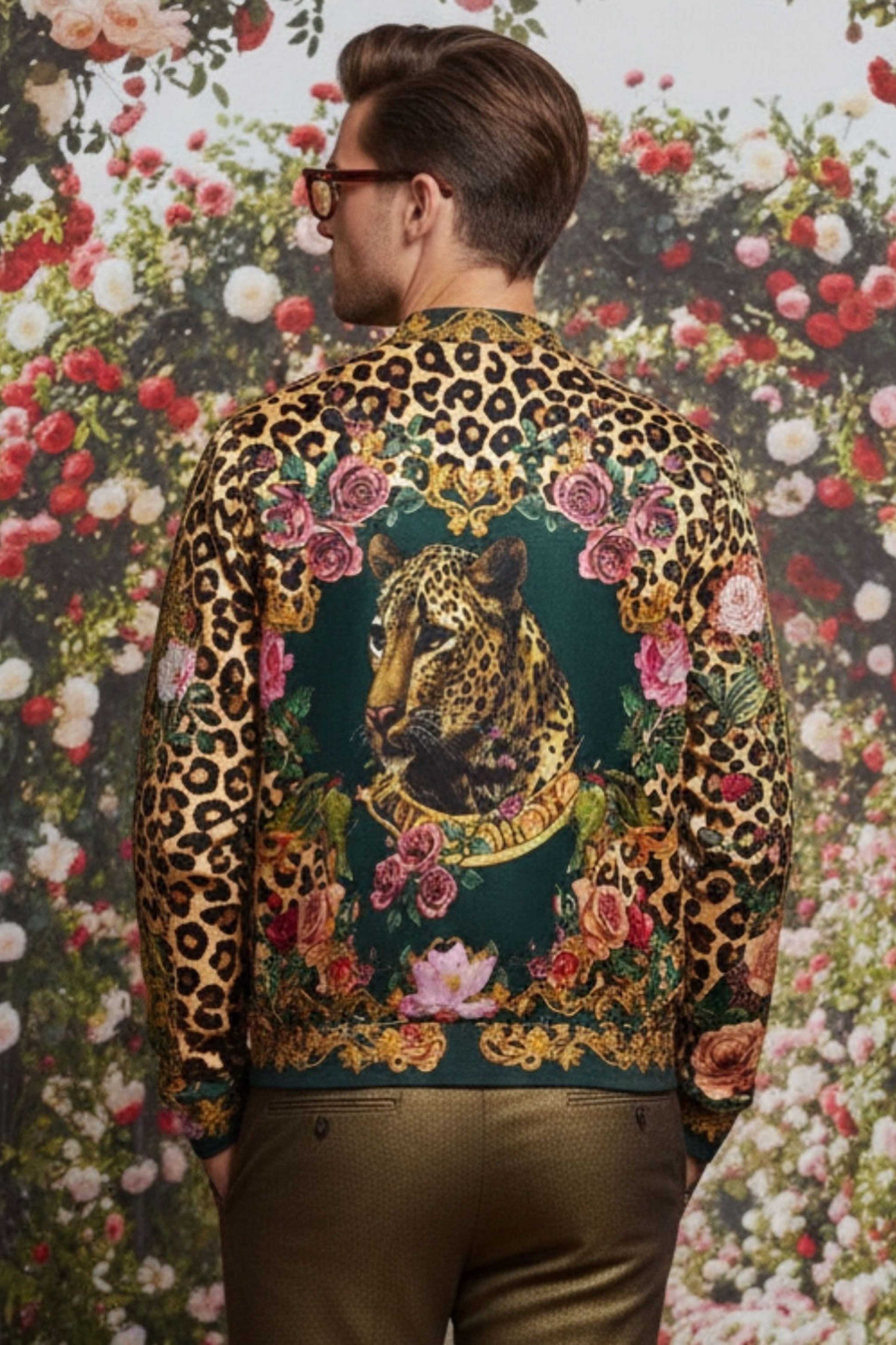 Twilight Leopard Printed Bomber Jacket