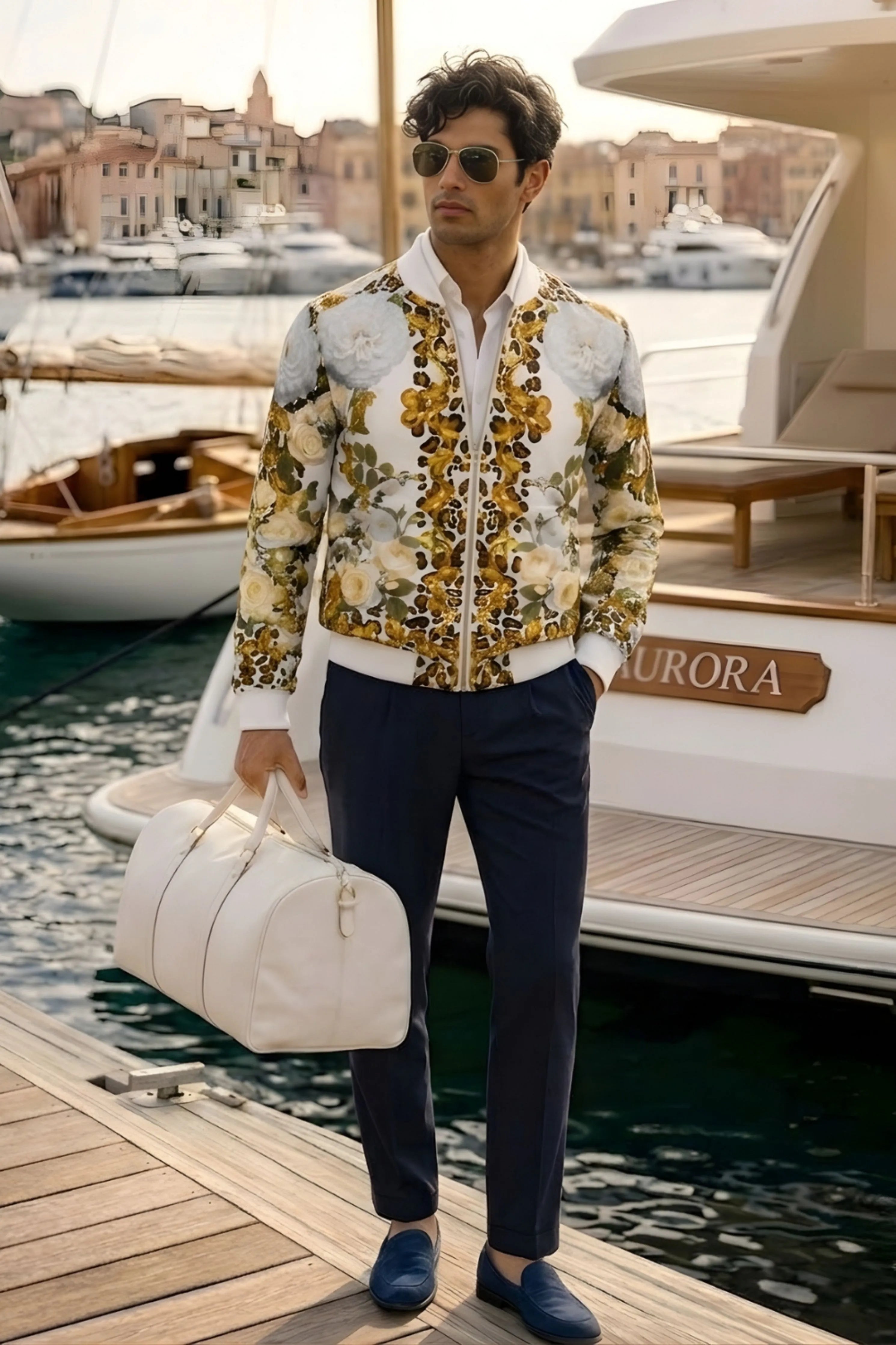 Jeffery Engineered Printed Bomber Jacket