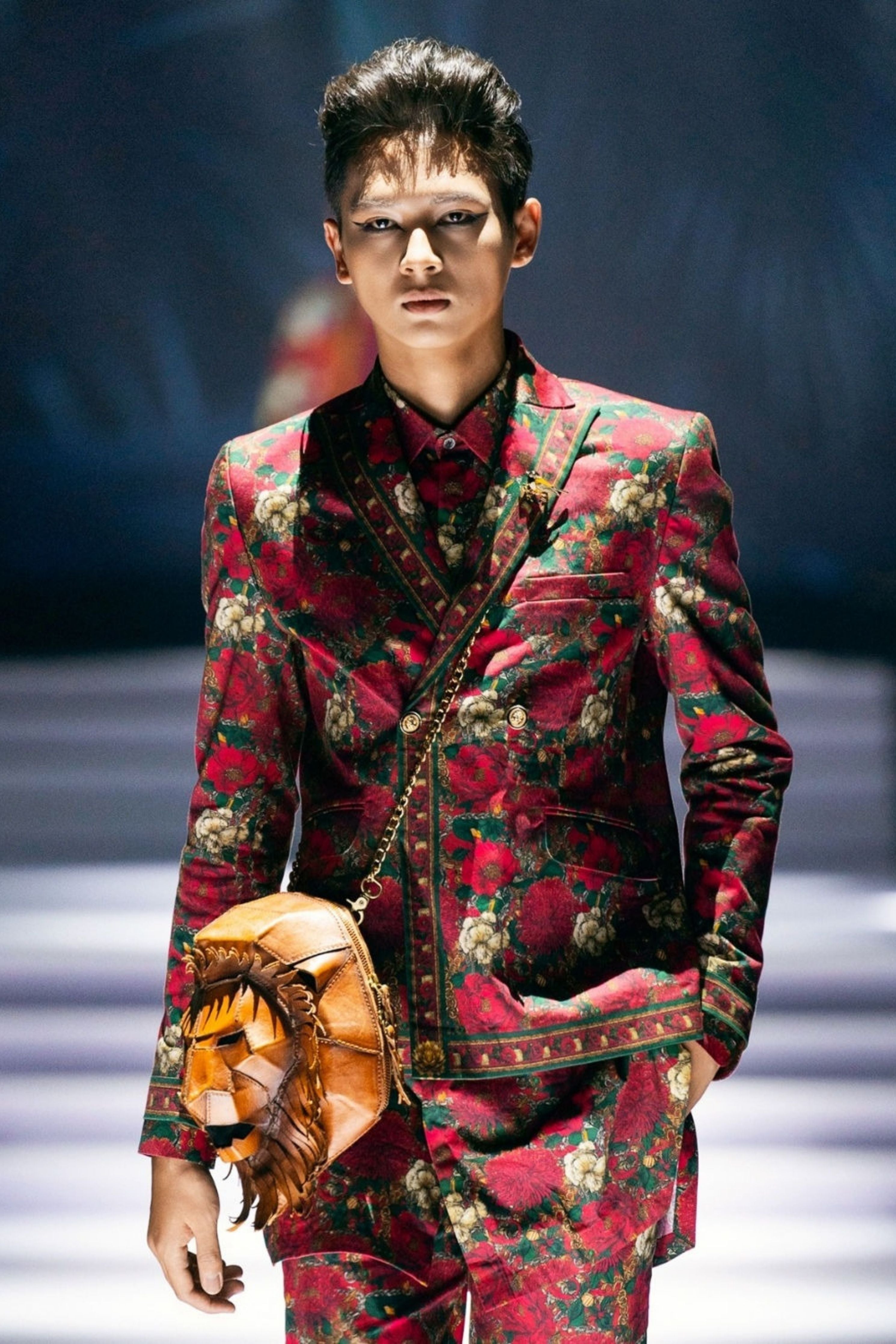 Roman Double Breasted Printed Suit