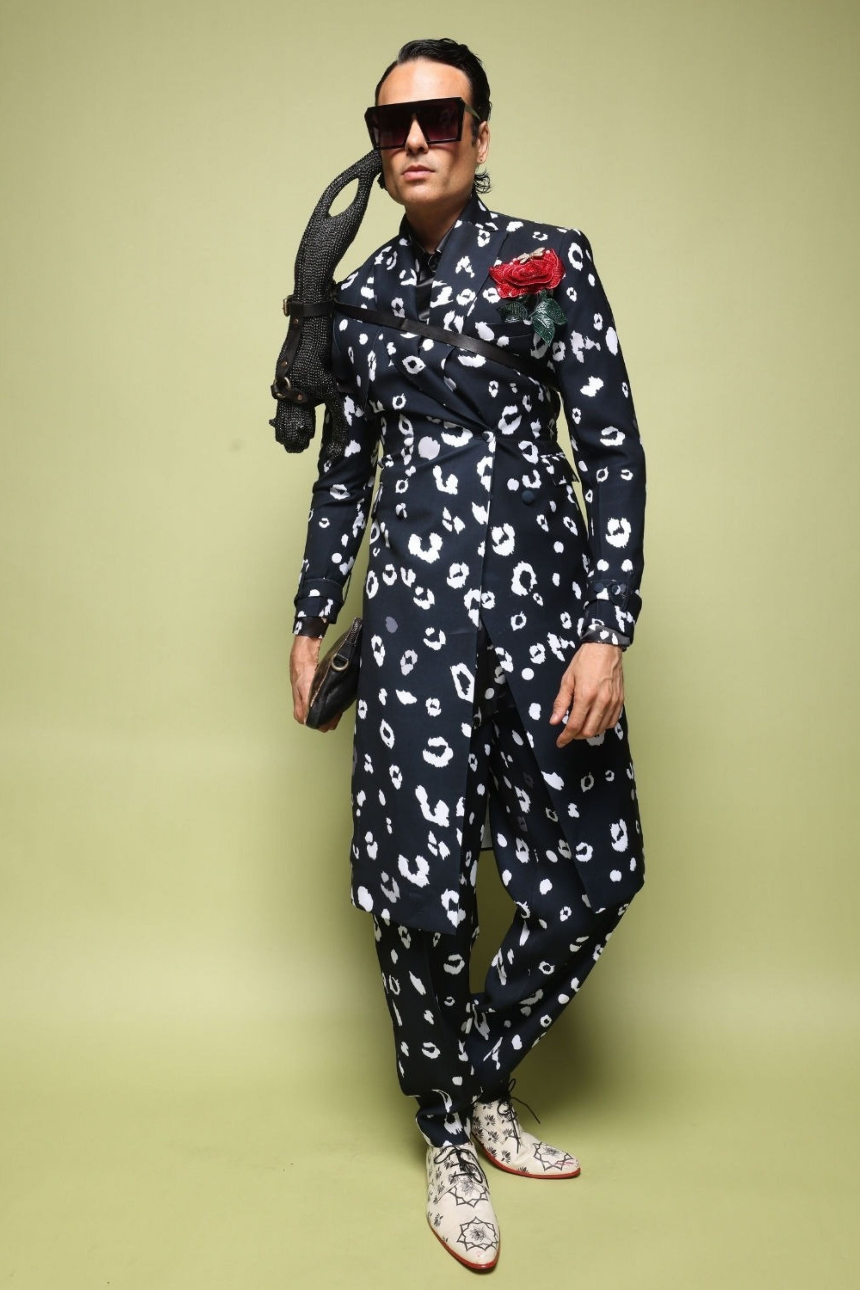 Jubatus Cheetah Printed Trenchcoat Set