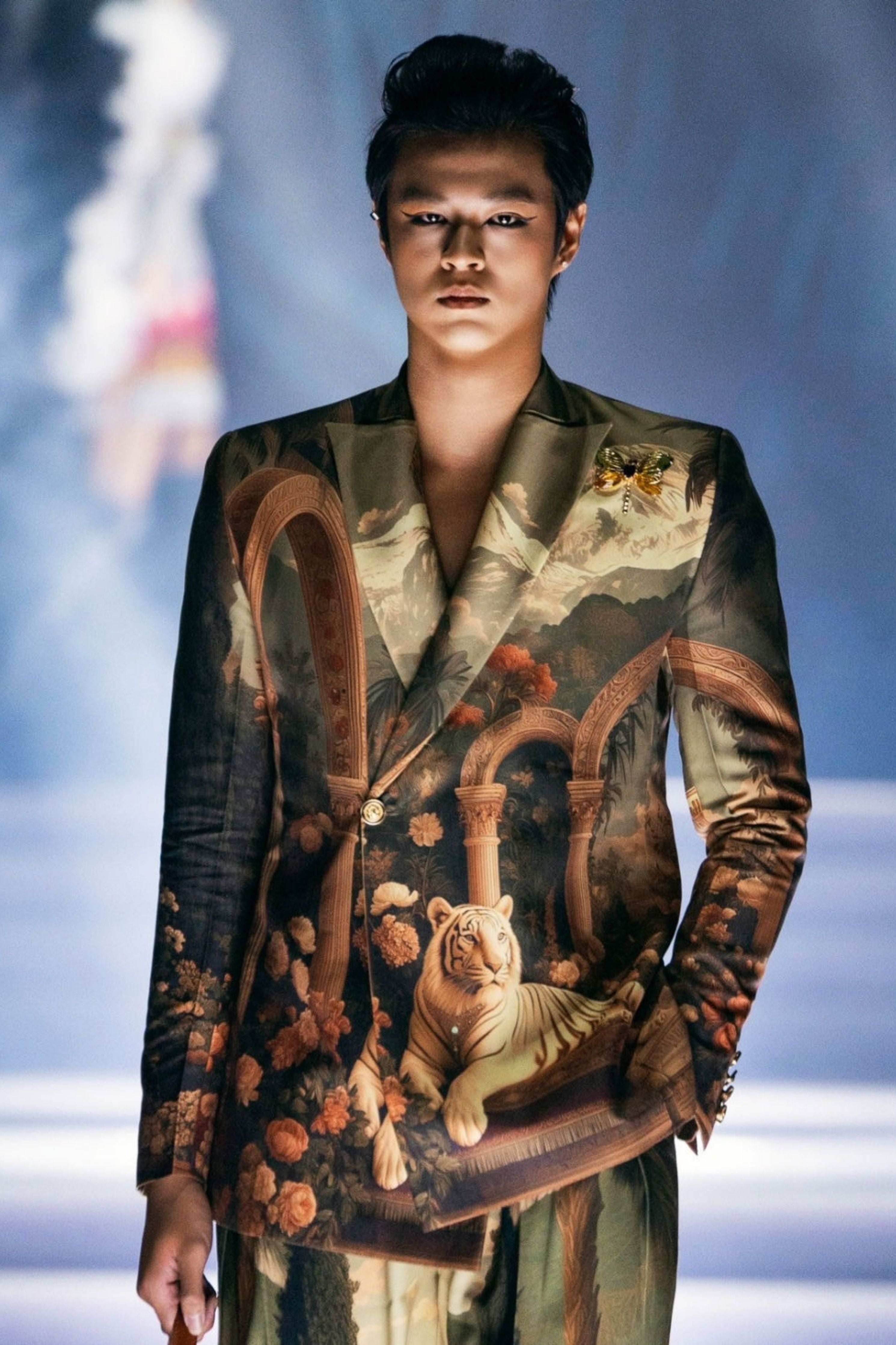 Doric Double Breasted Printed Suit