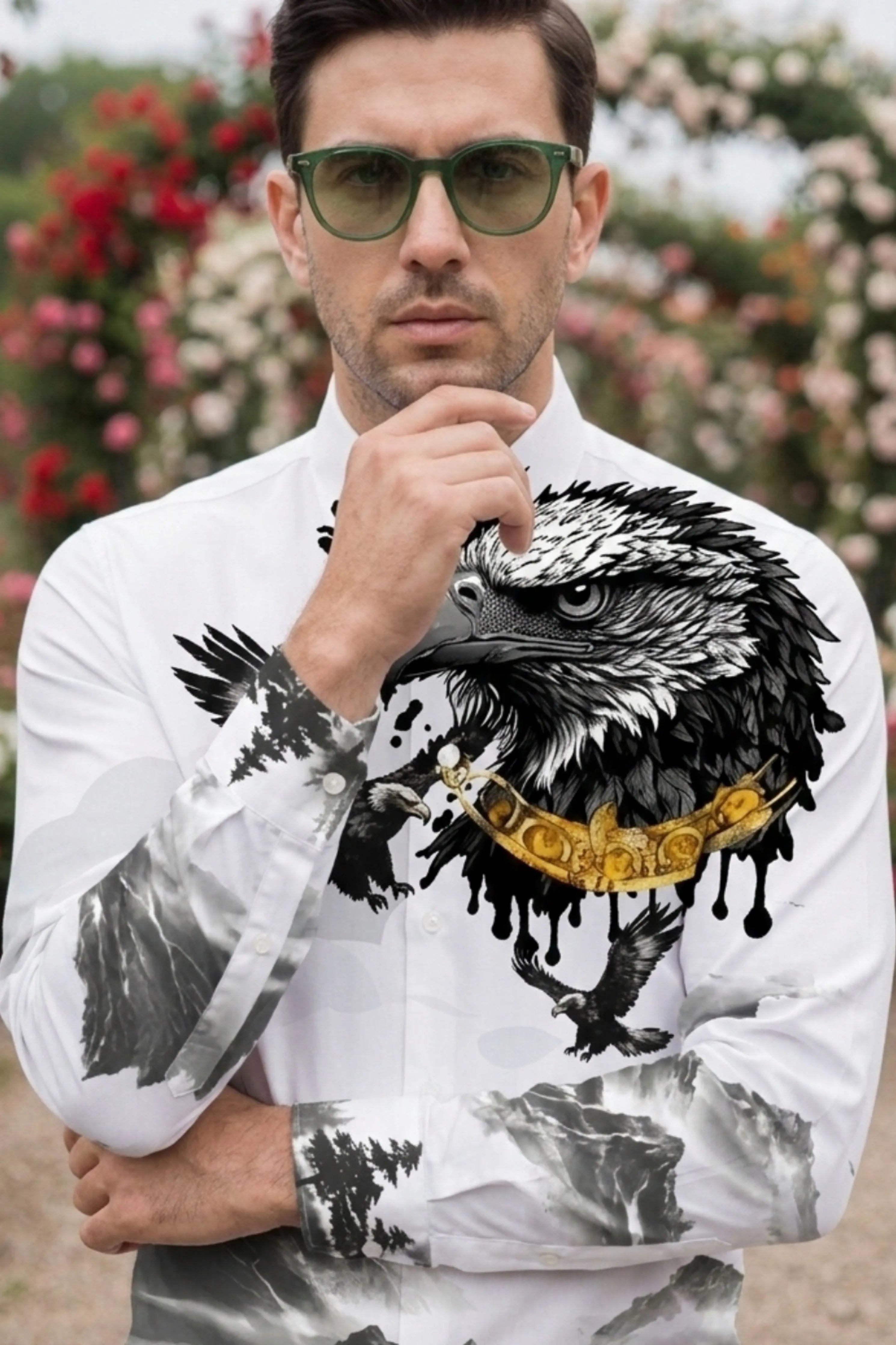Hawkes White Engineered Printed Shirt