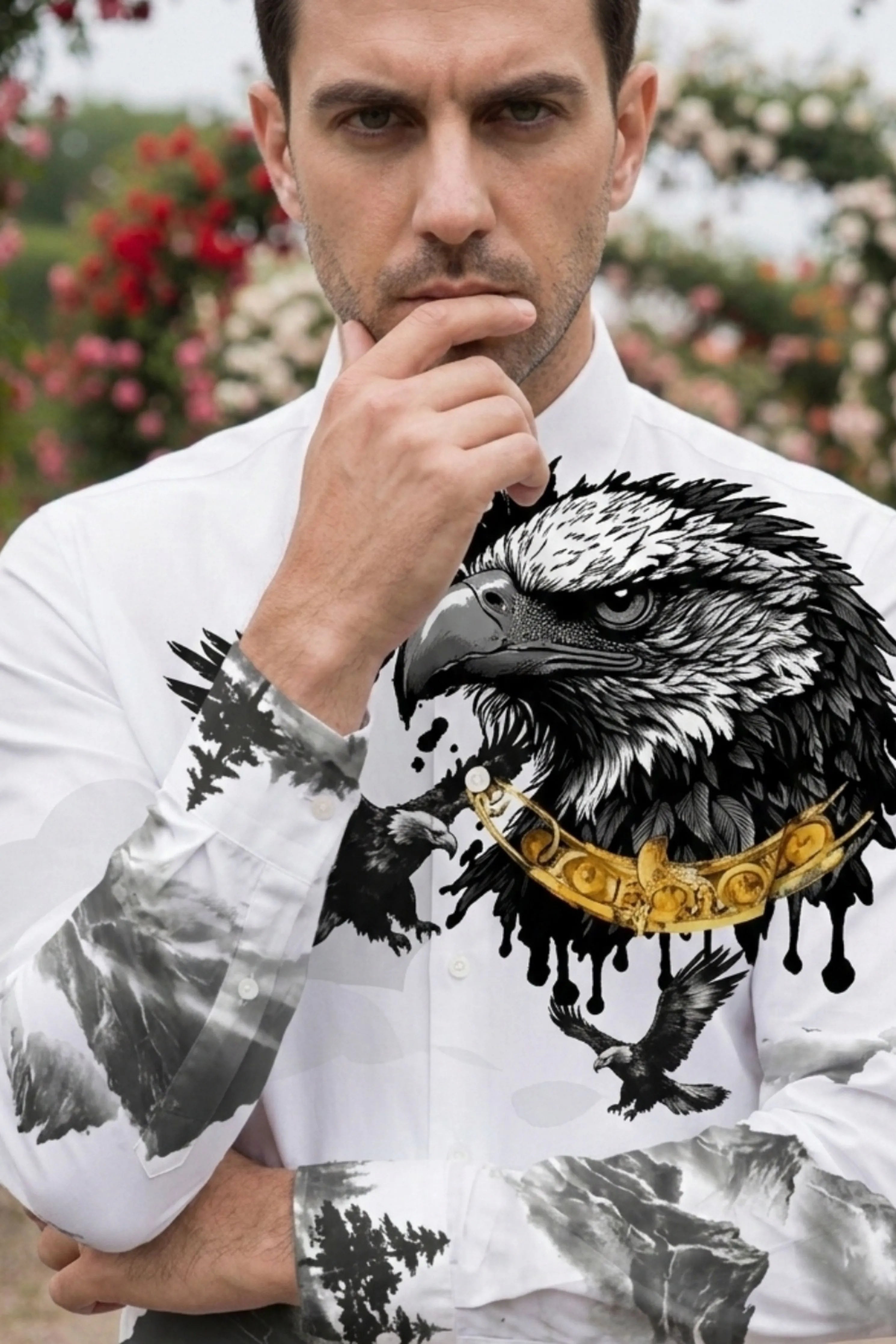 Hawkes White Engineered Printed Shirt