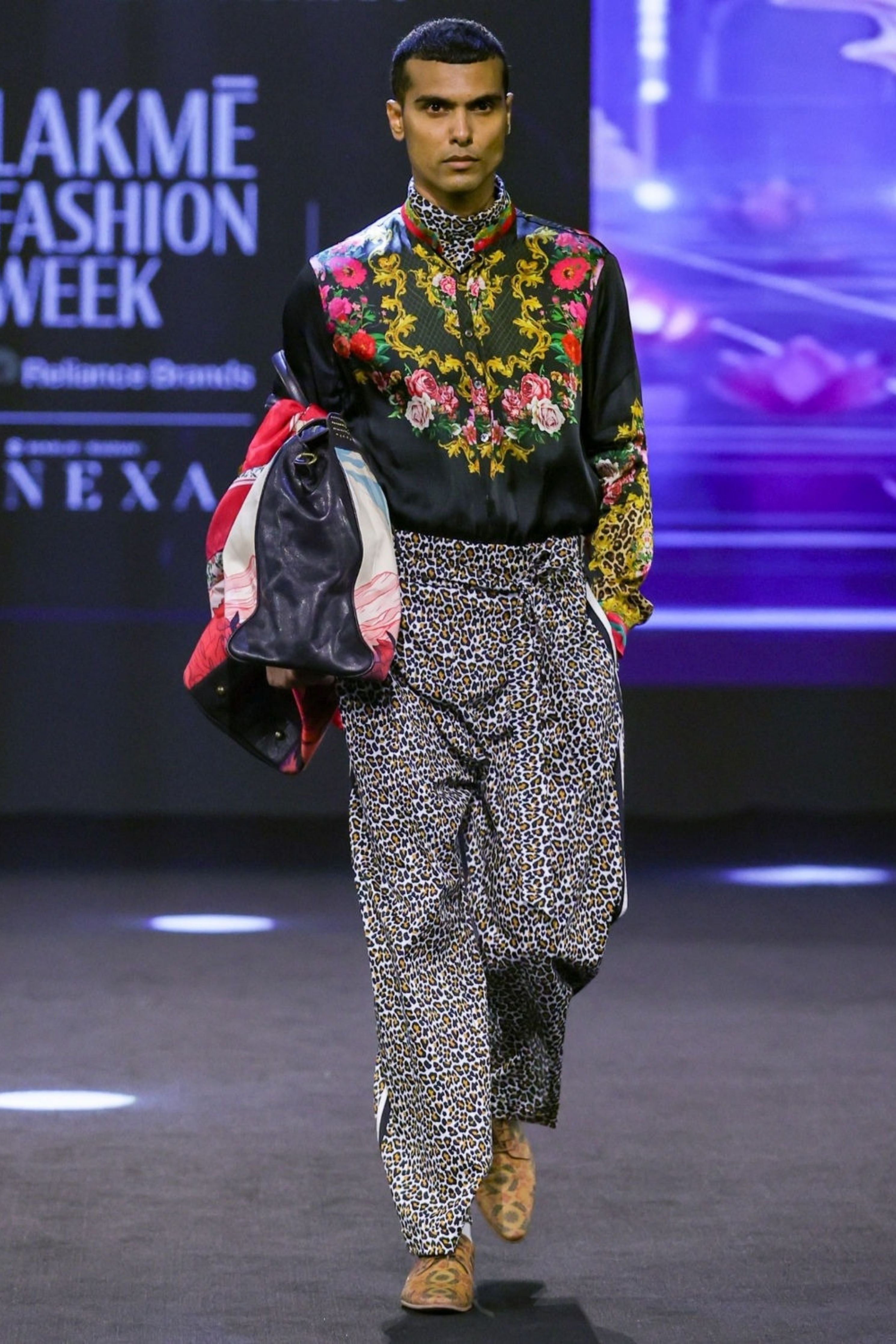 Samrat Black Engineered Printed Shirt