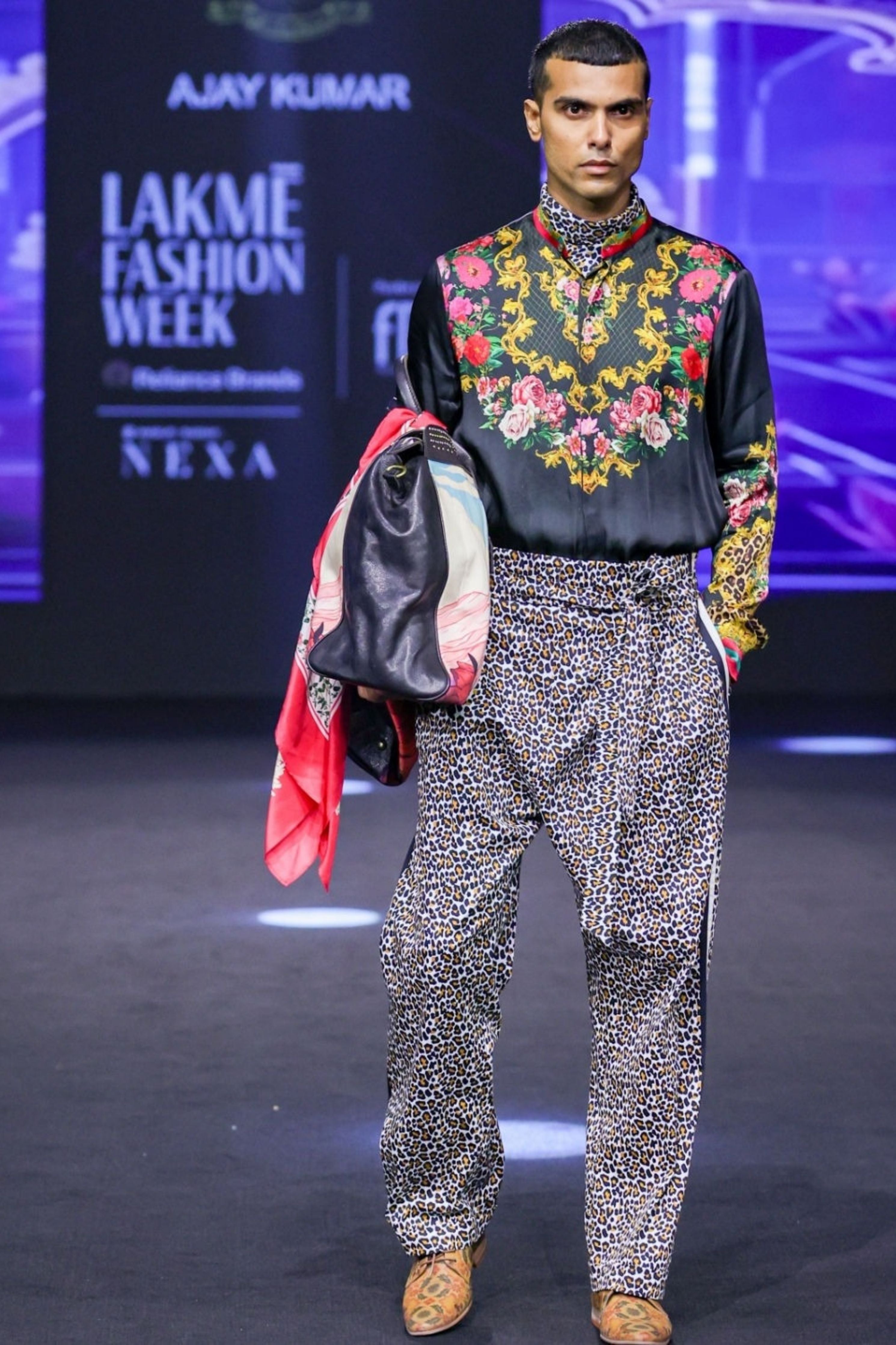 Samrat Black Engineered Printed Shirt