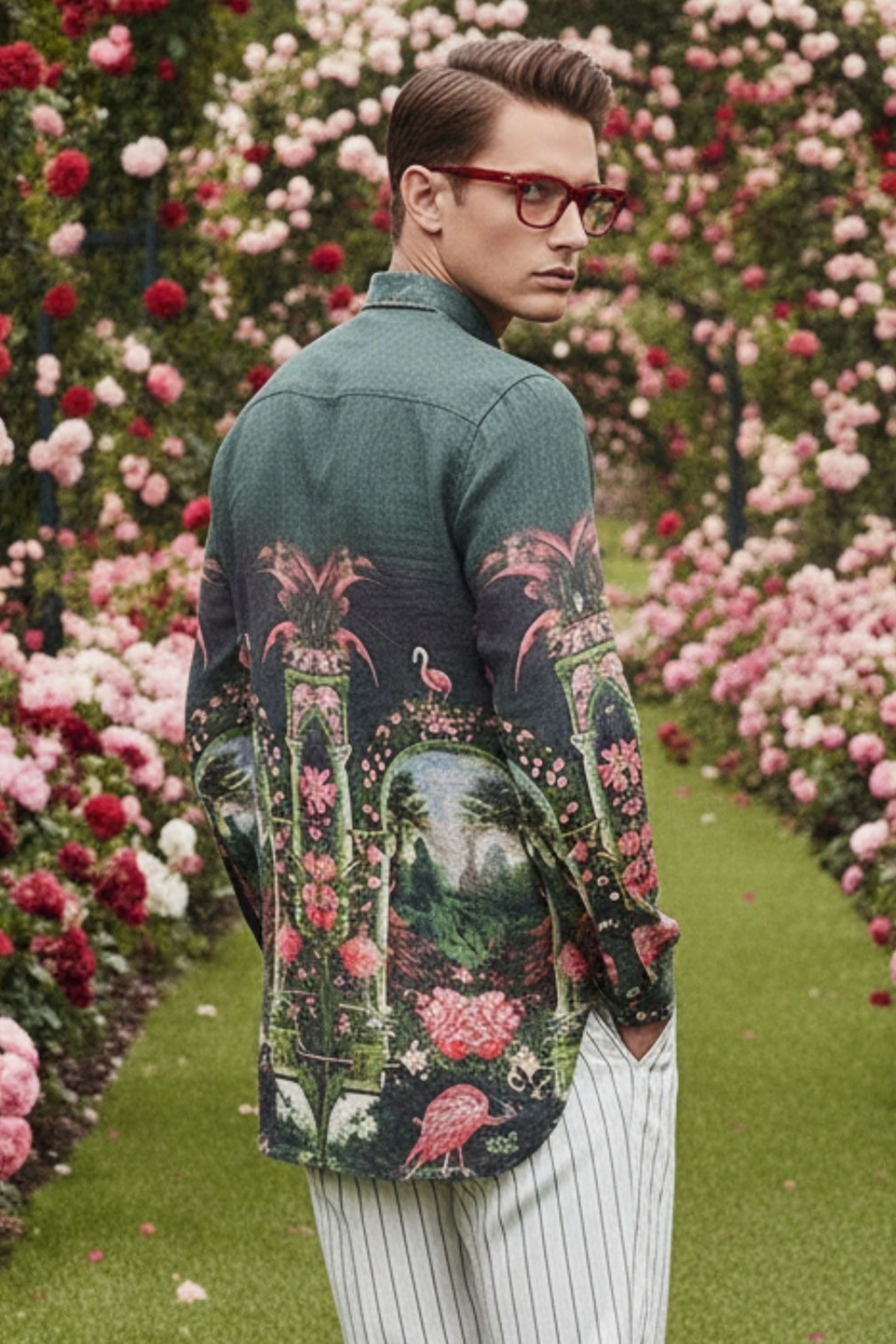 Sacred Linen Engineered Printed Shirt