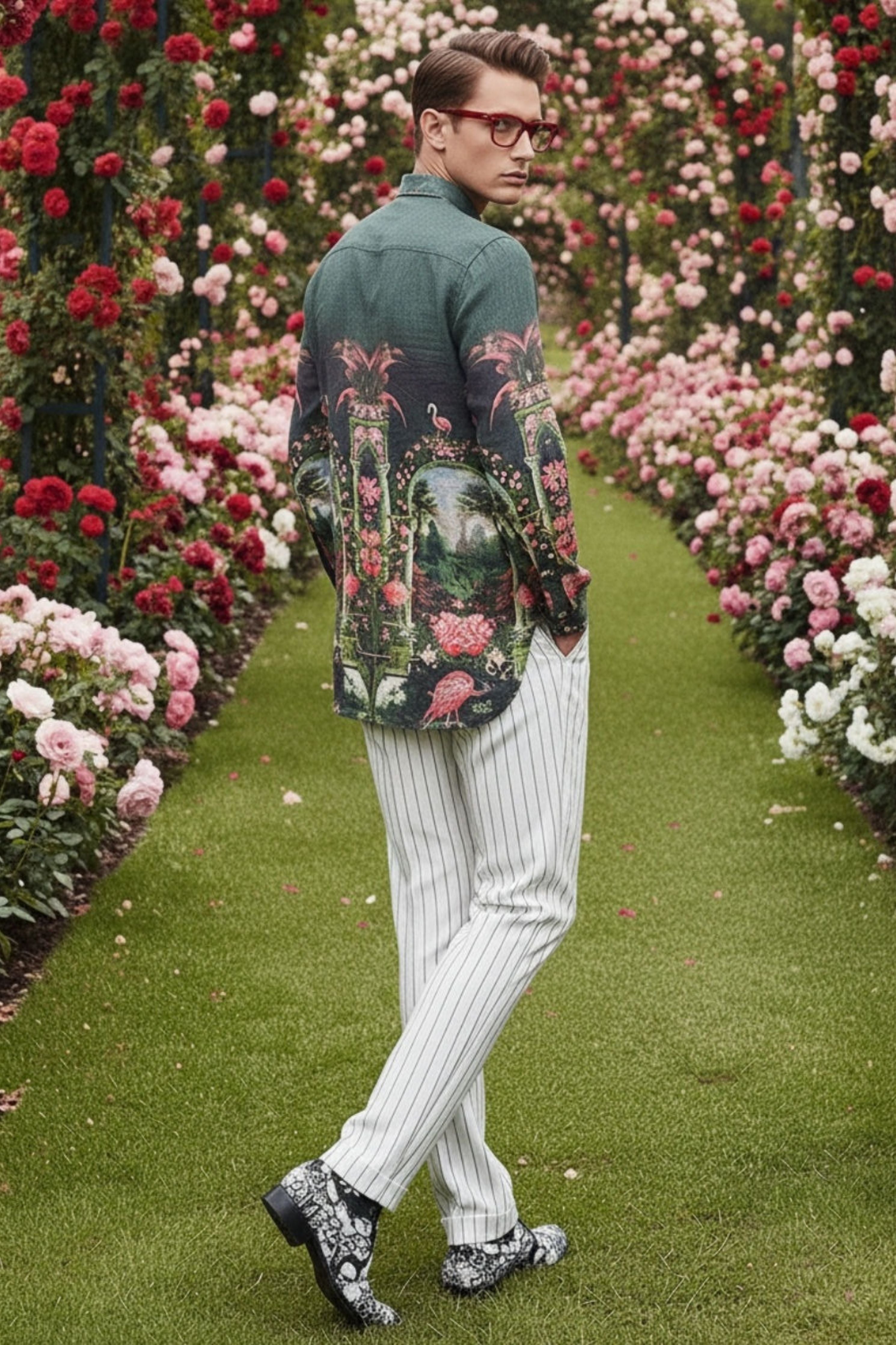 Sacred Linen Engineered Printed Shirt