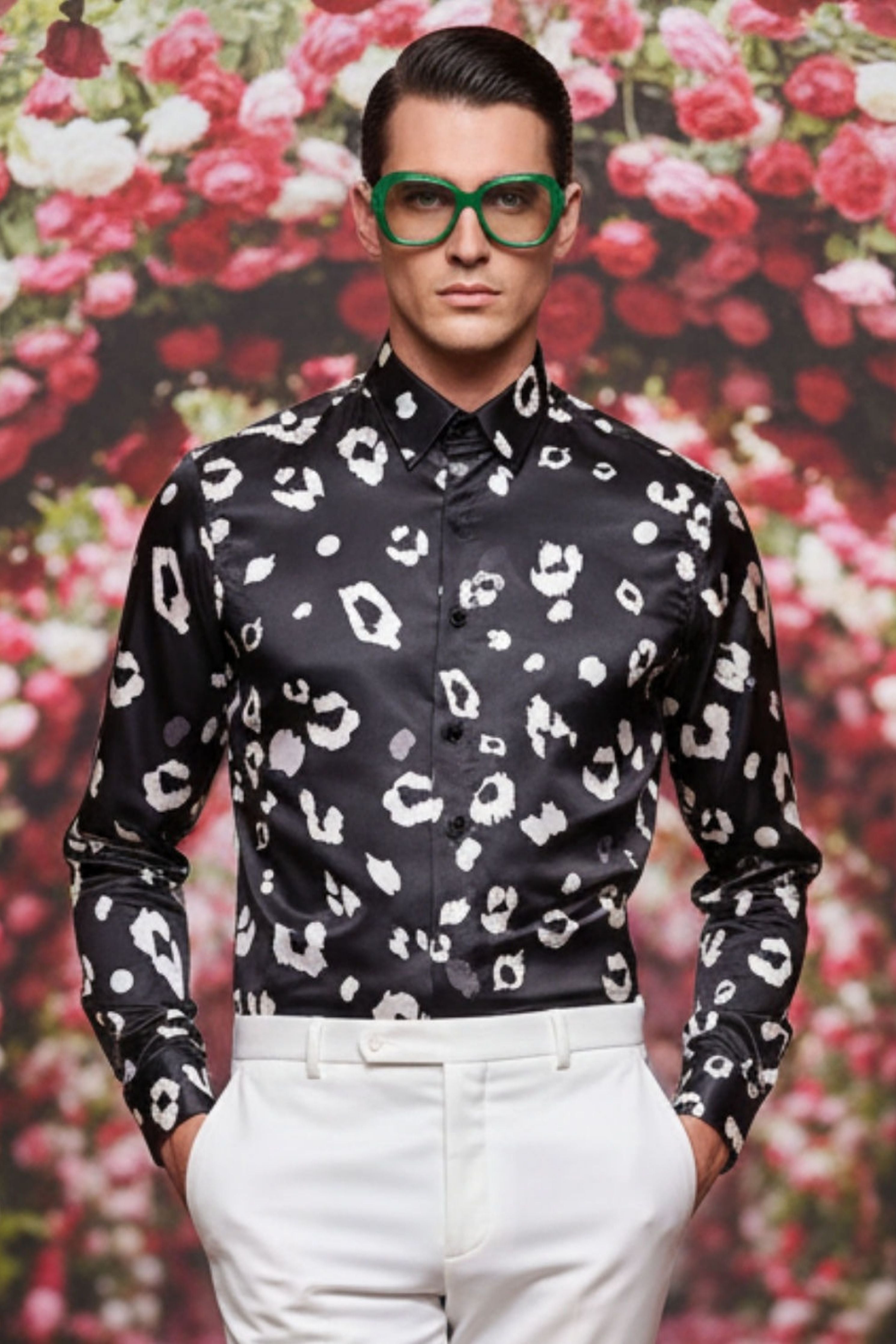 Shabd Black Leopard Printed Shirt