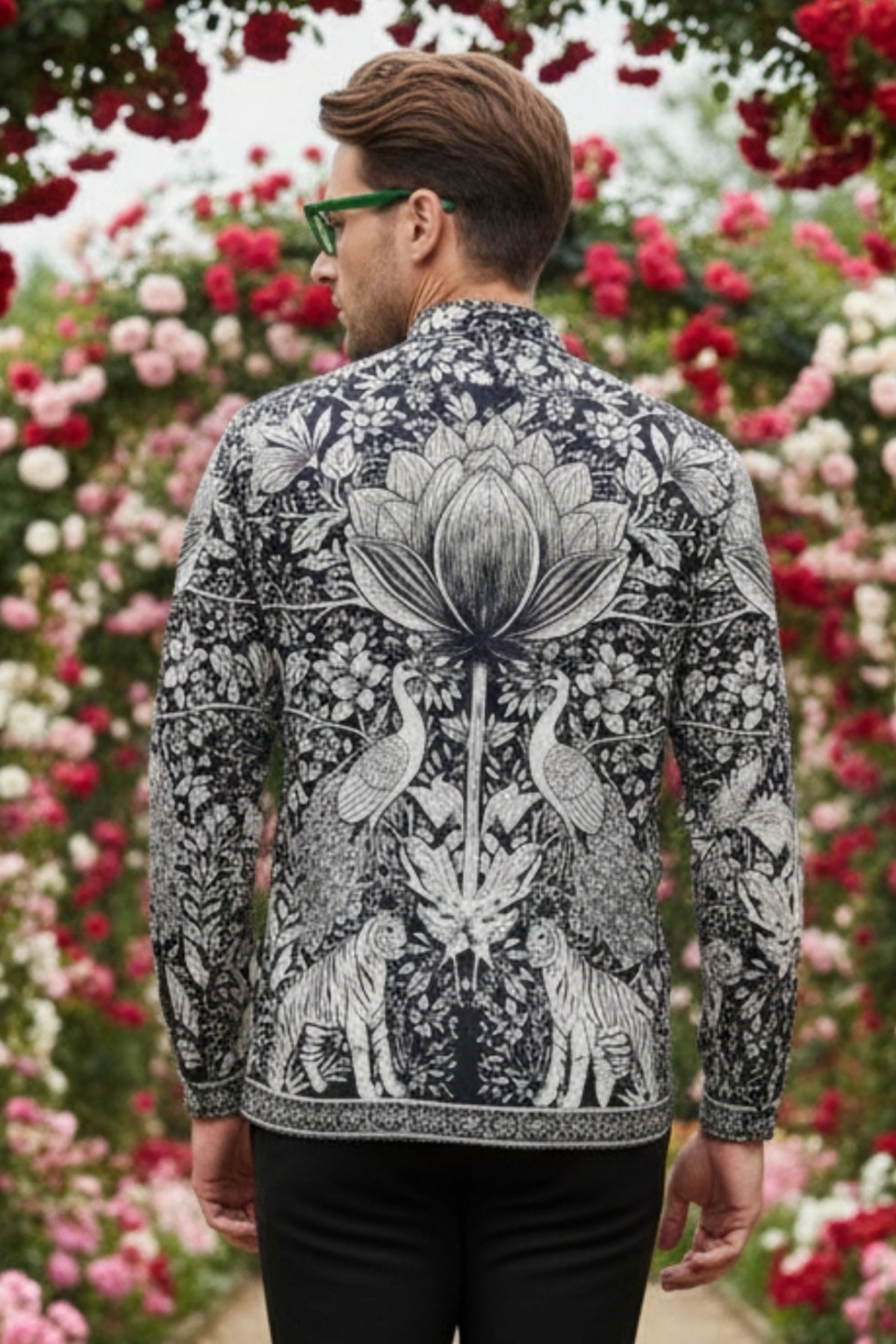 Phlick Black Engineered Printed Shirt