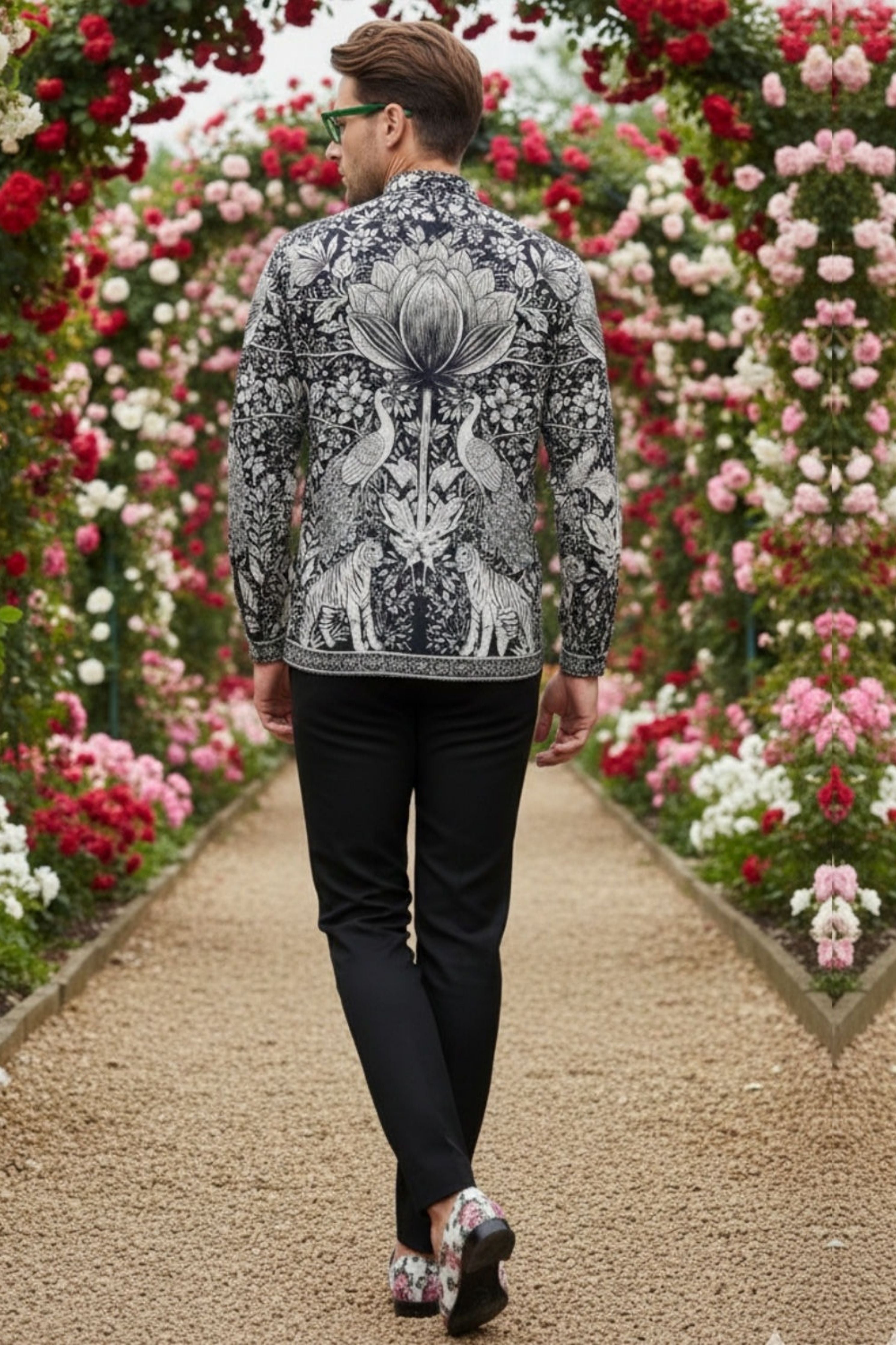 Phlick Black Engineered Printed Shirt