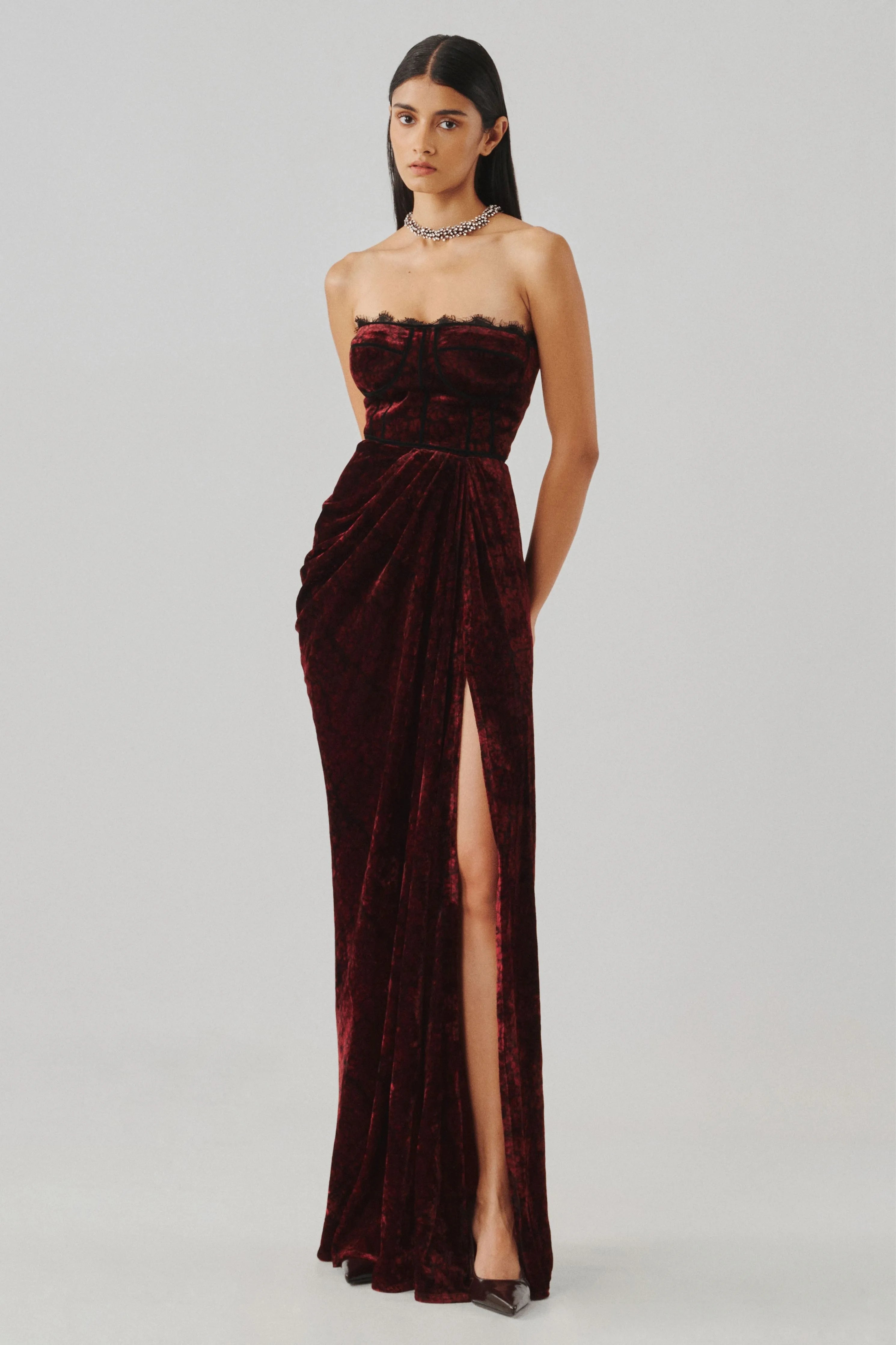 Charlotte velvet ajrakh gown