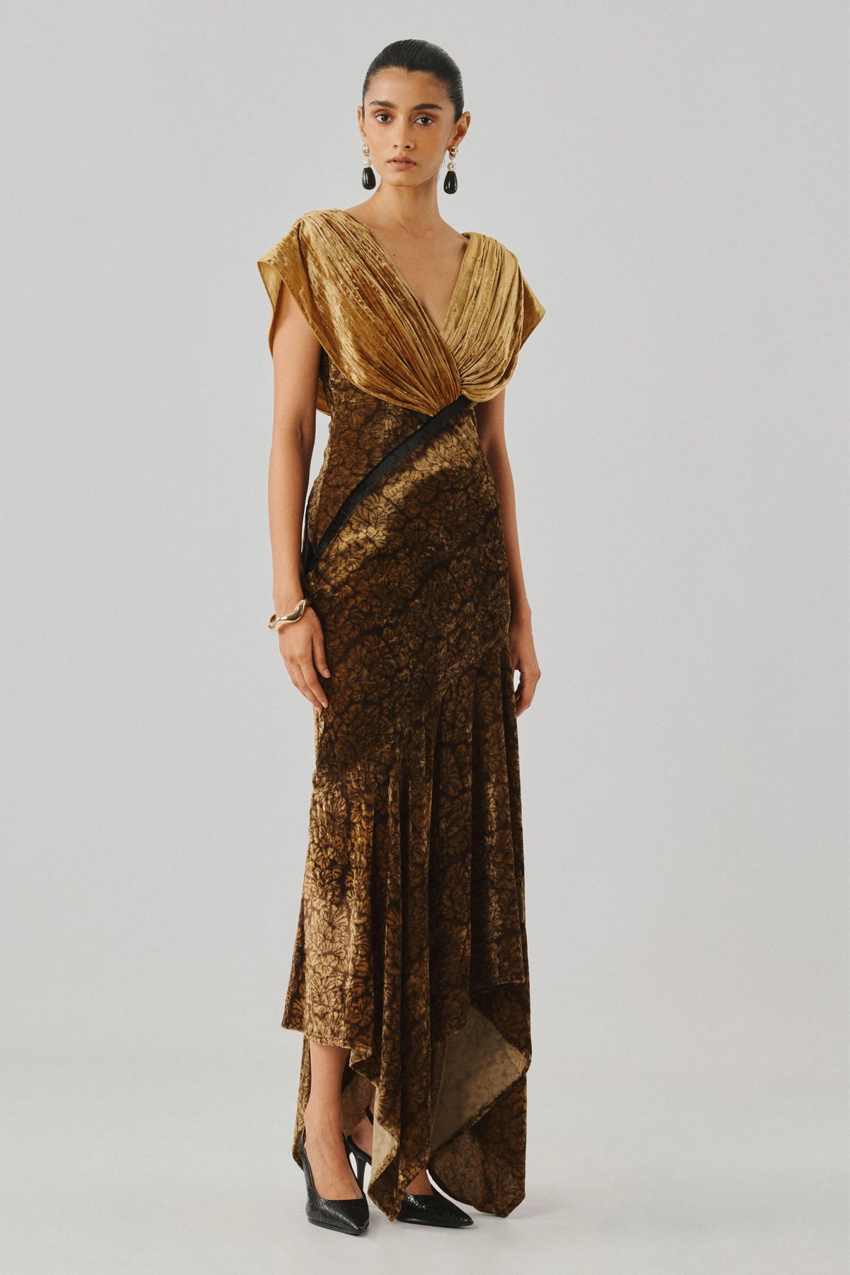 Zarina Velvet Ajrakh Gown