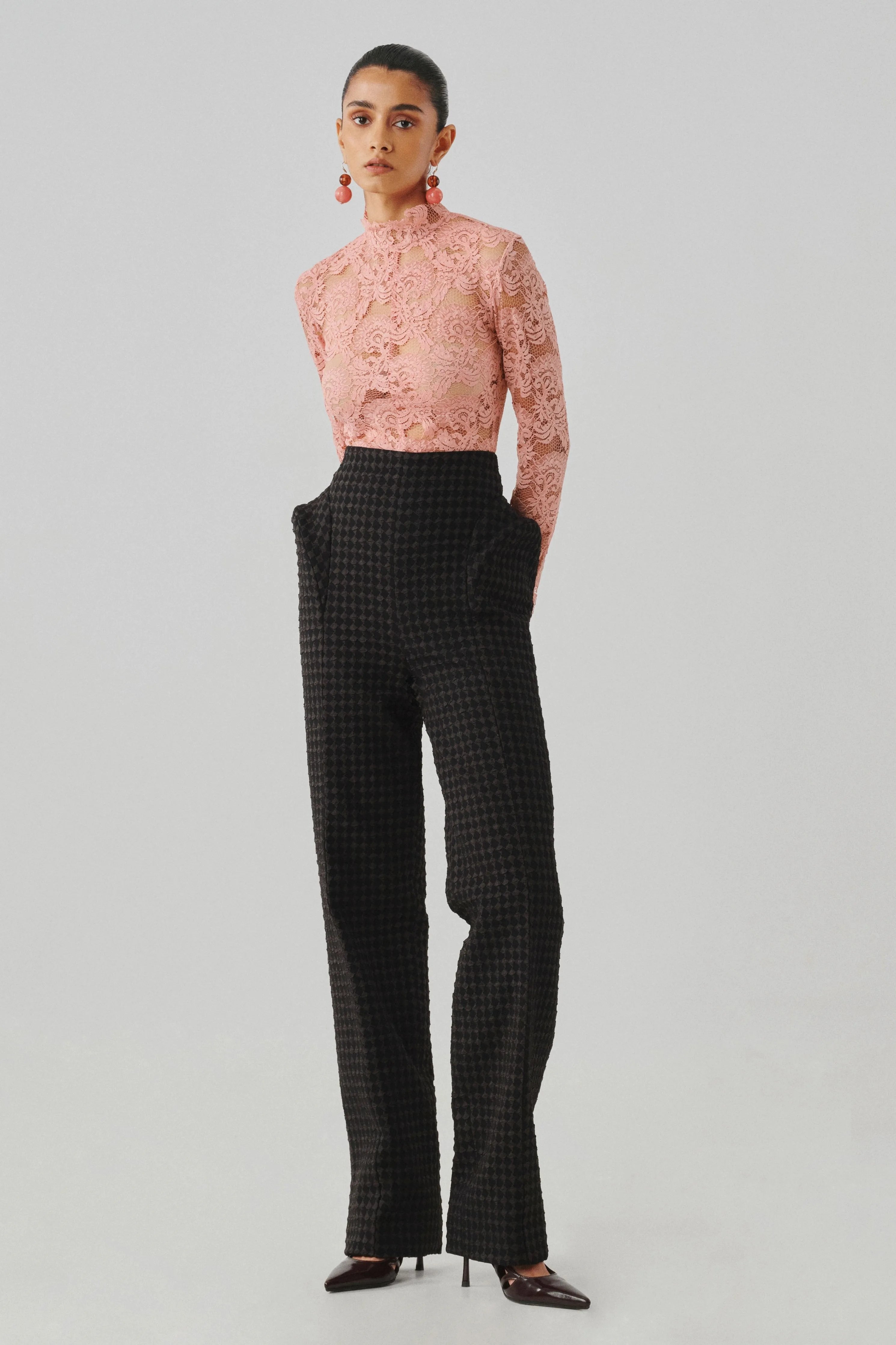Mosaic Jacquard Structured Pants