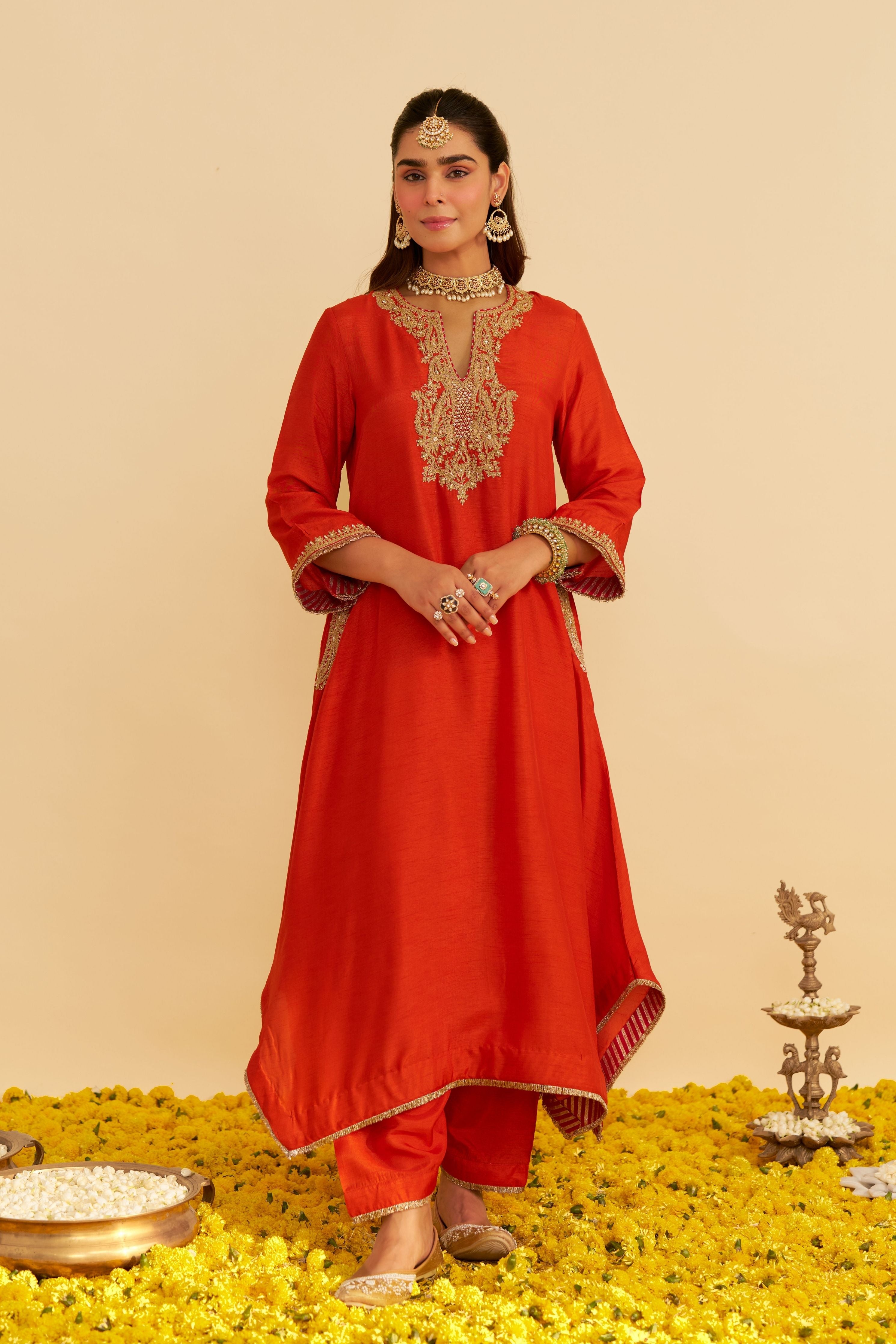 Amaya Long Kaftan With Salwar And Dupatta
