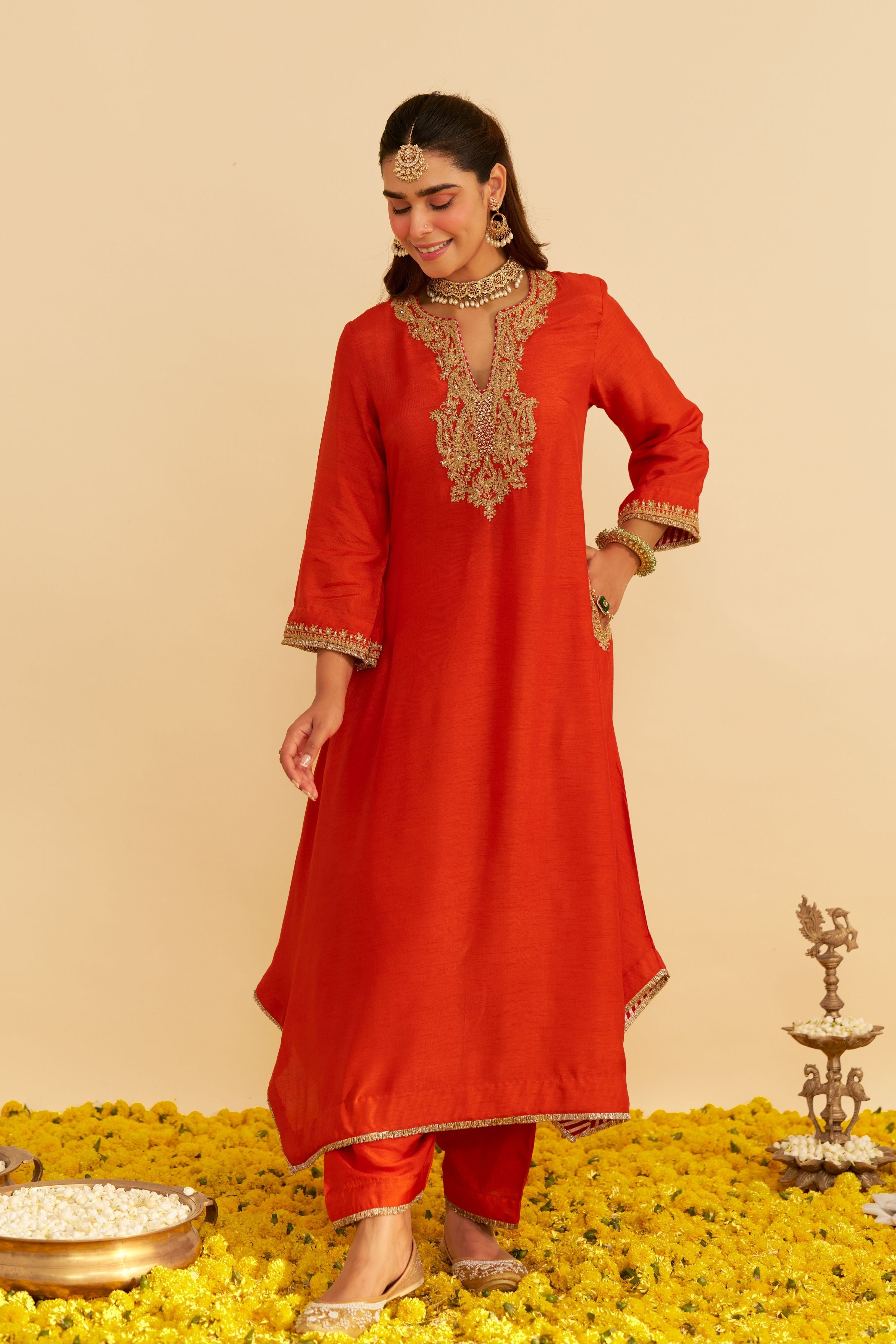 Amaya Long Kaftan With Salwar And Dupatta