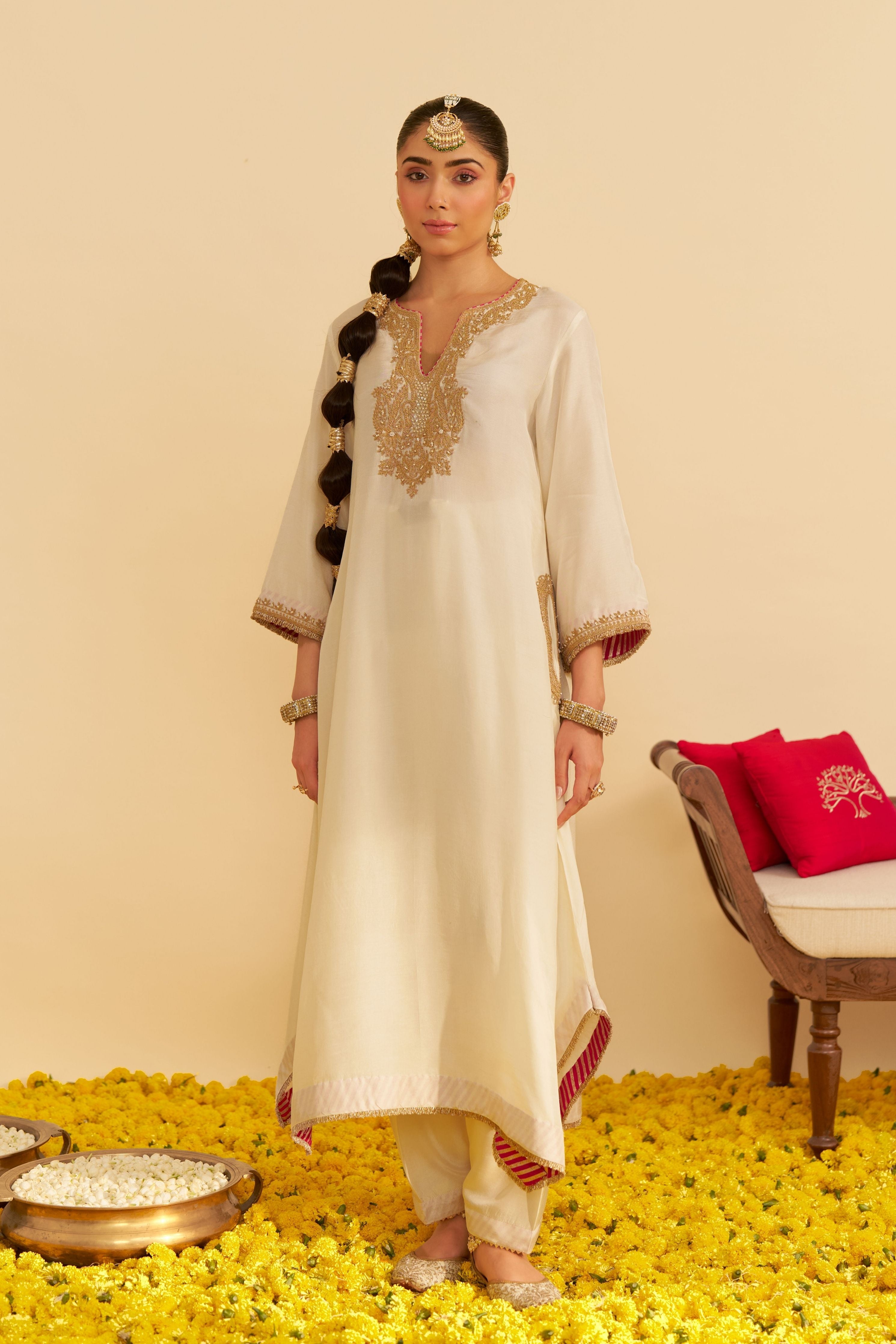 Amaya Long Kaftan With Salwar And Dupatta