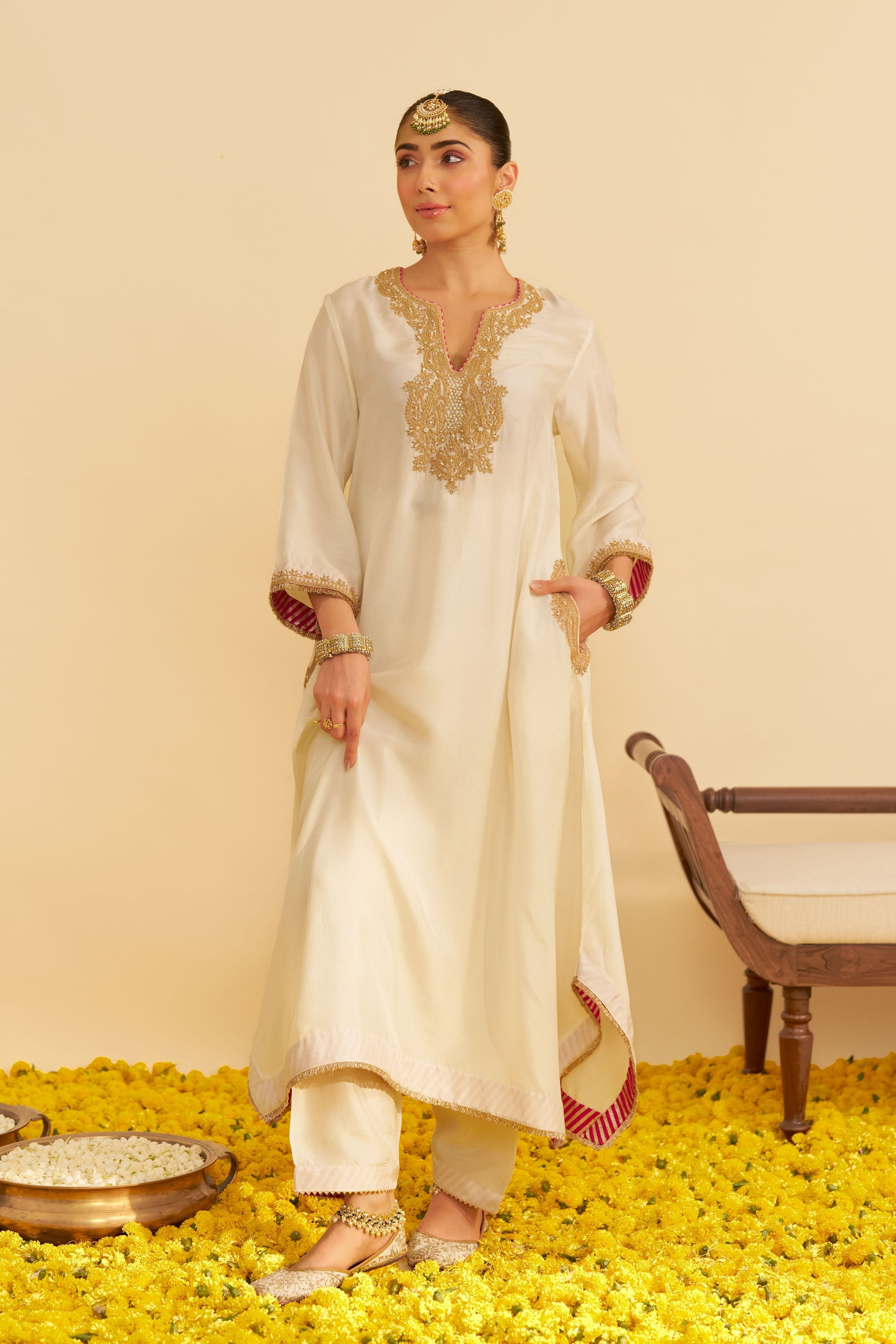 Amaya Long Kaftan With Salwar And Dupatta