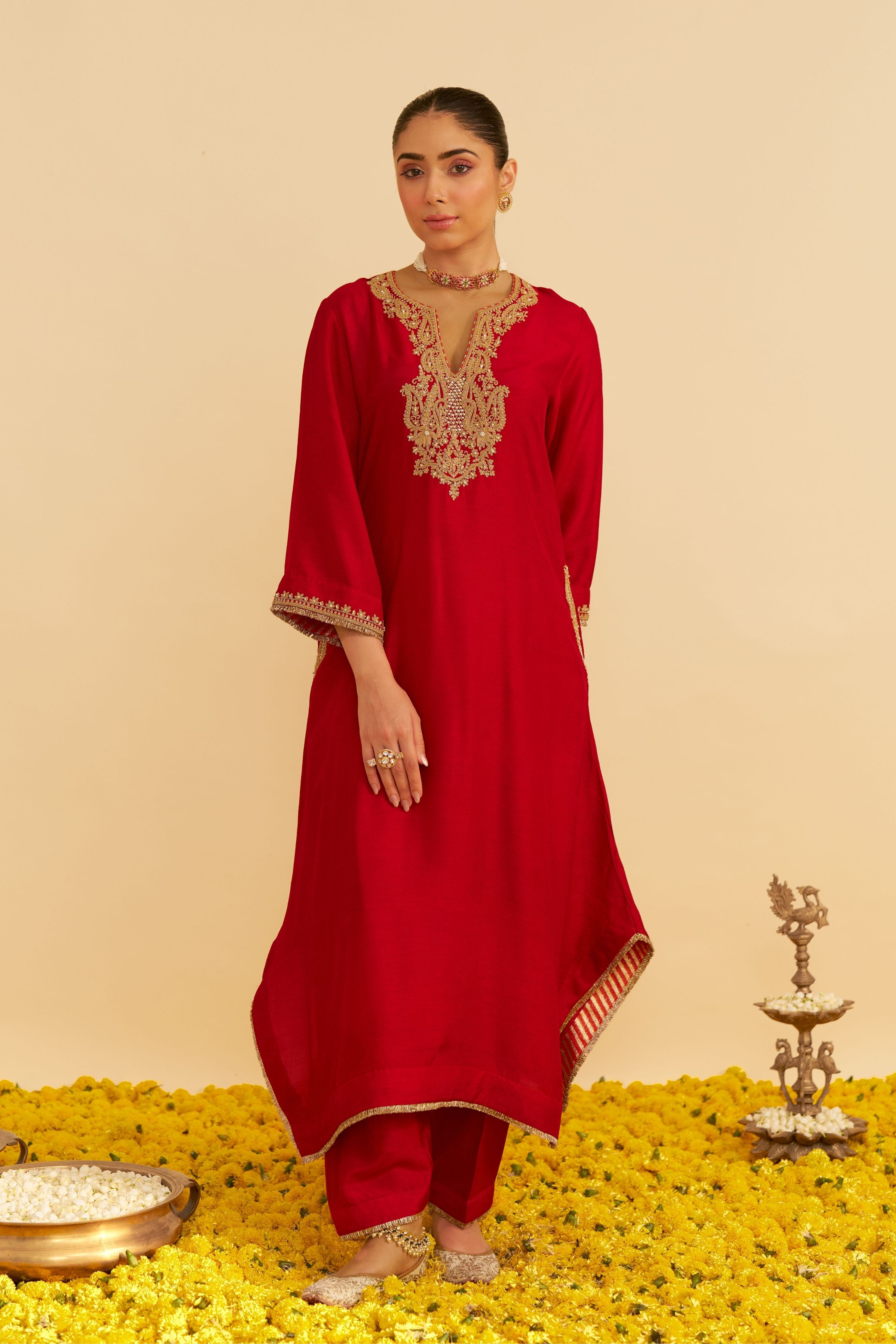 Amaya Long Kaftan With Salwar And Dupatta