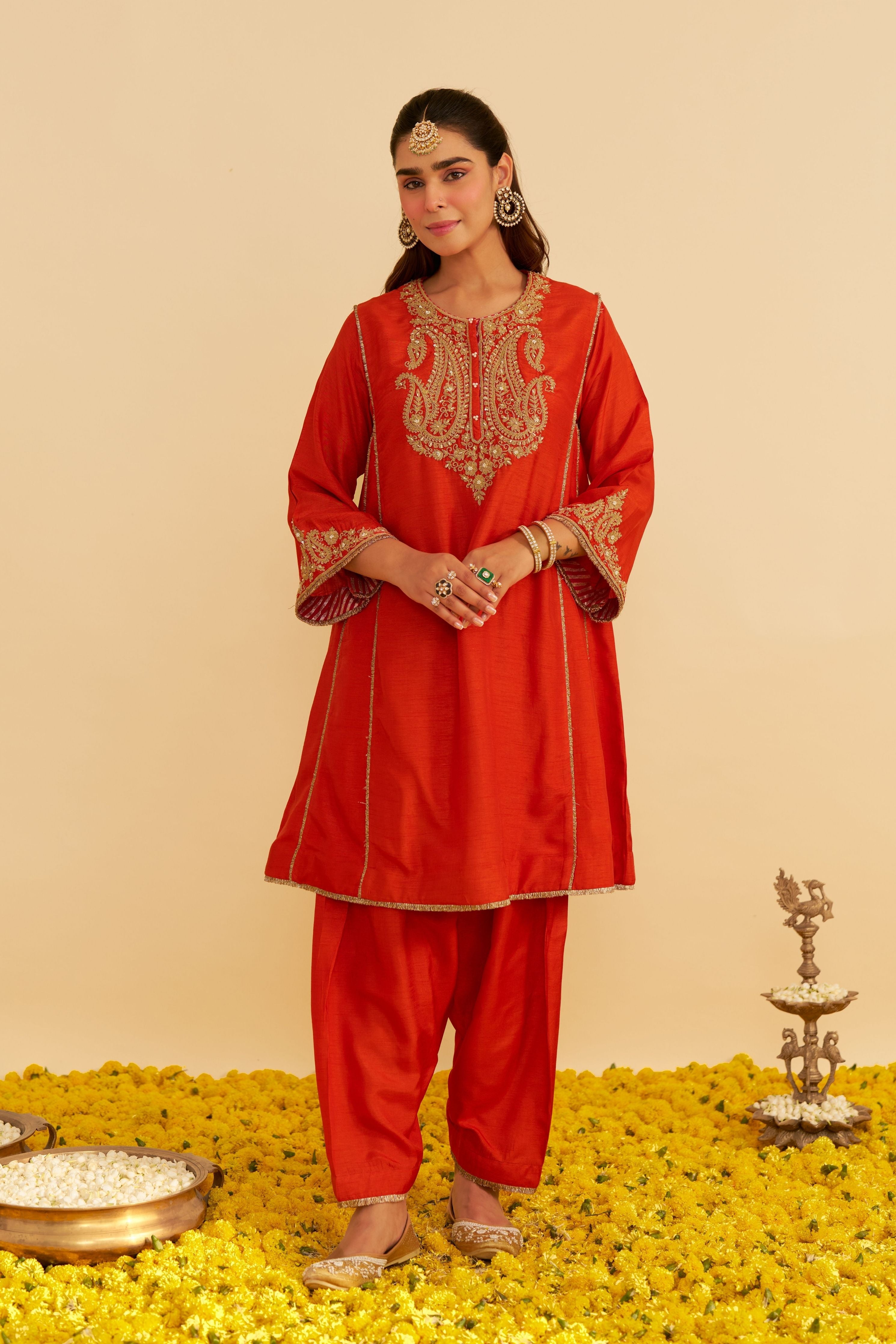 Arya Short Chauga With Salwar And Dupatta
