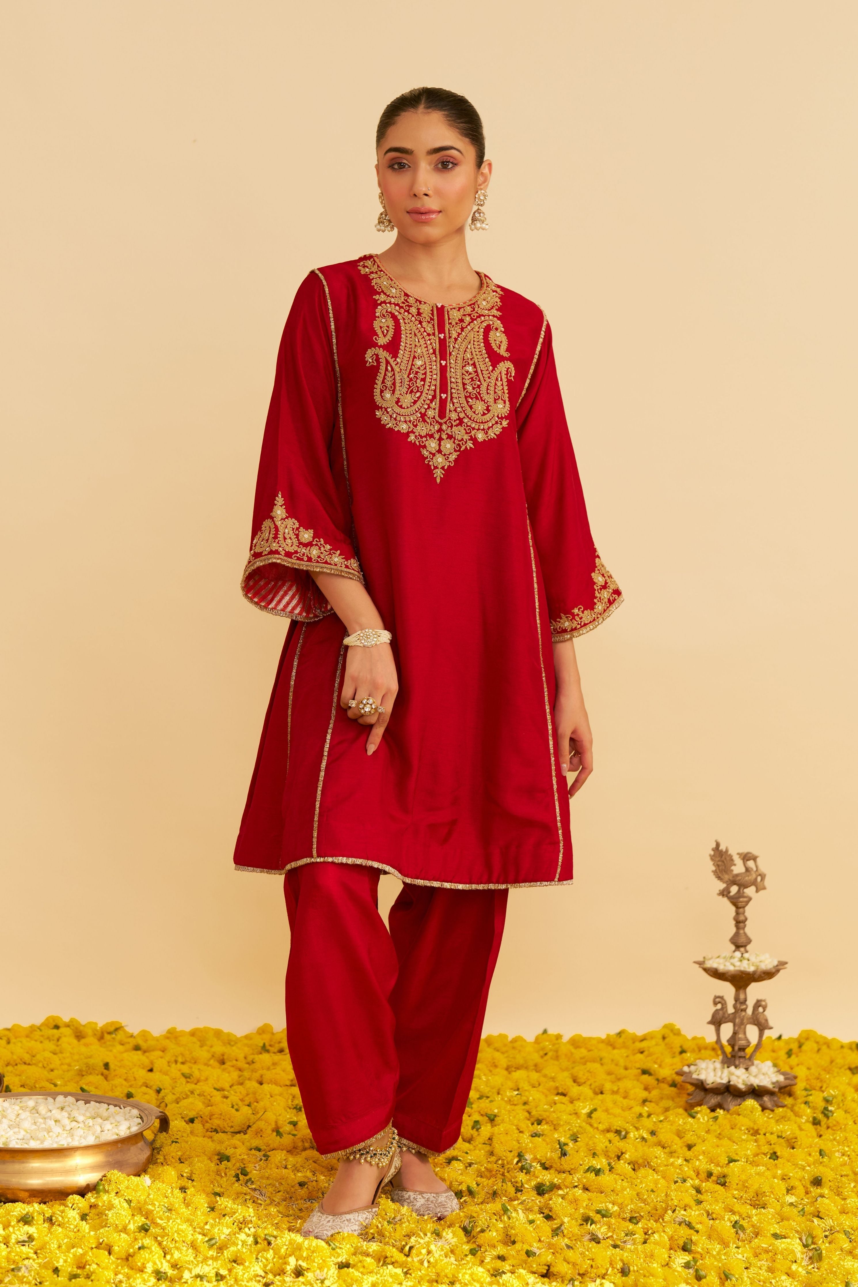 Arya  Short Chauga With Salwar And Dupatta
