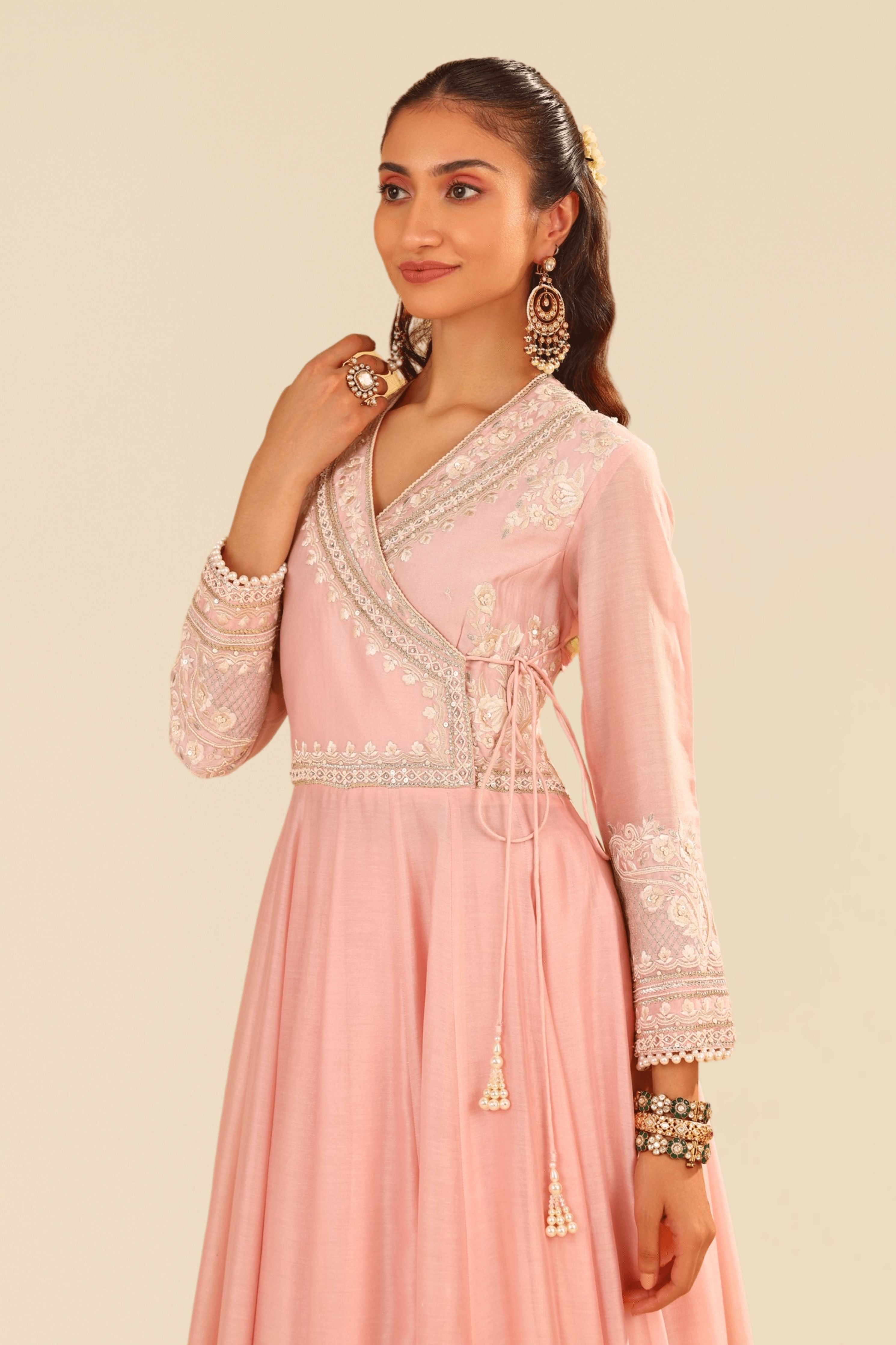 Ameena Angrakha Skirt Set With Dupatta