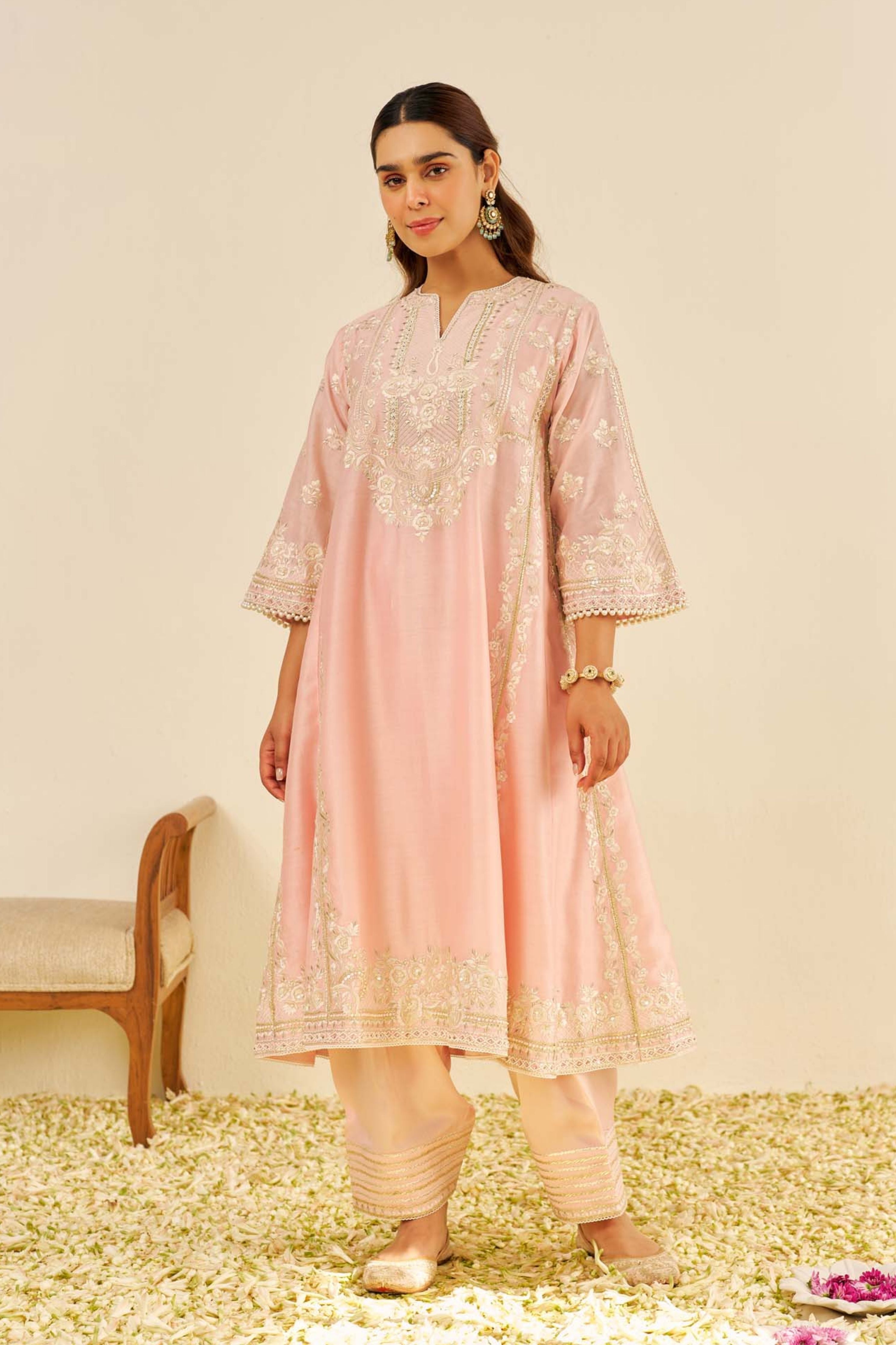Maziya Pink Long Chauga Set