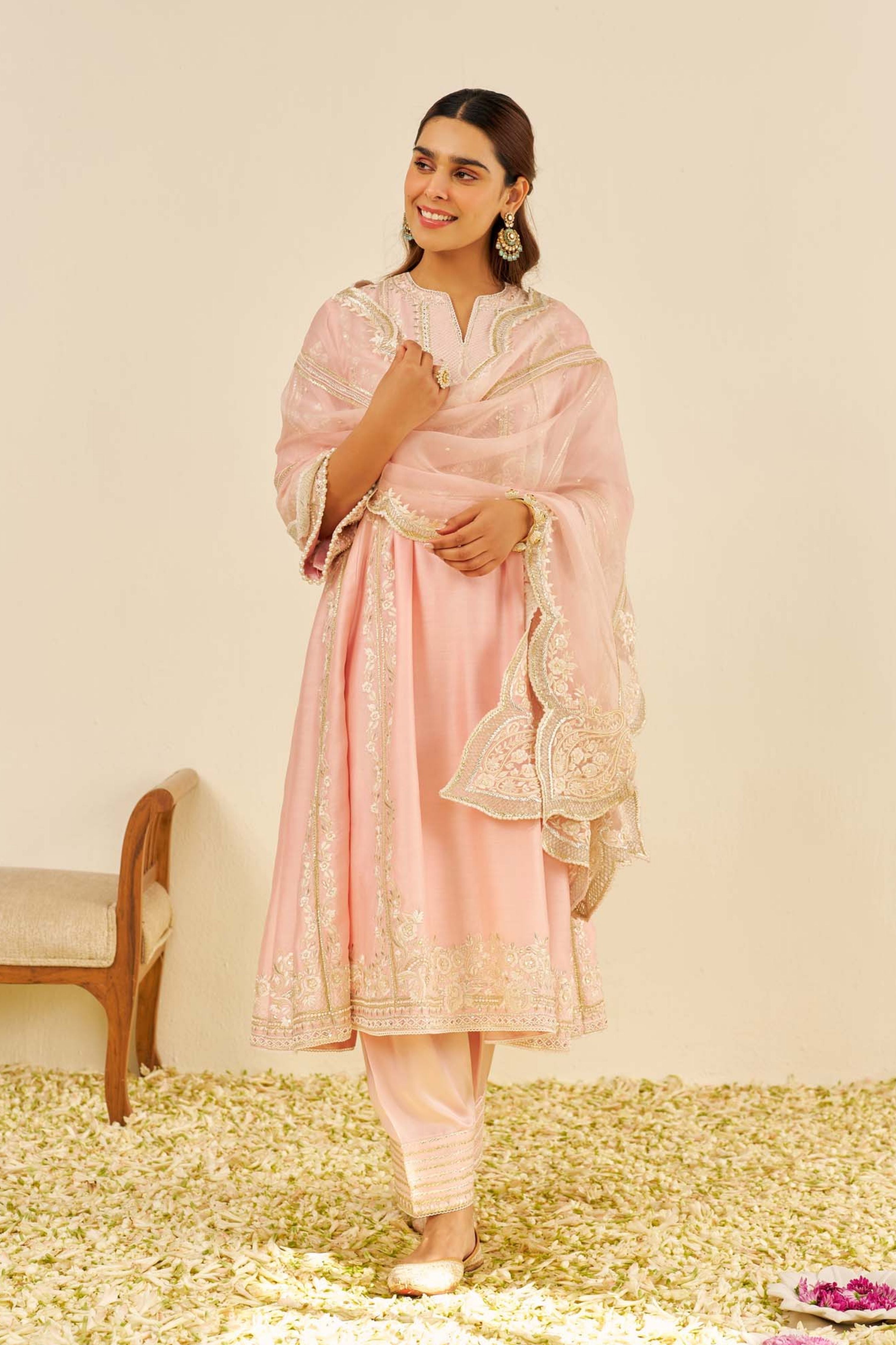 Maziya Pink Long Chauga Set