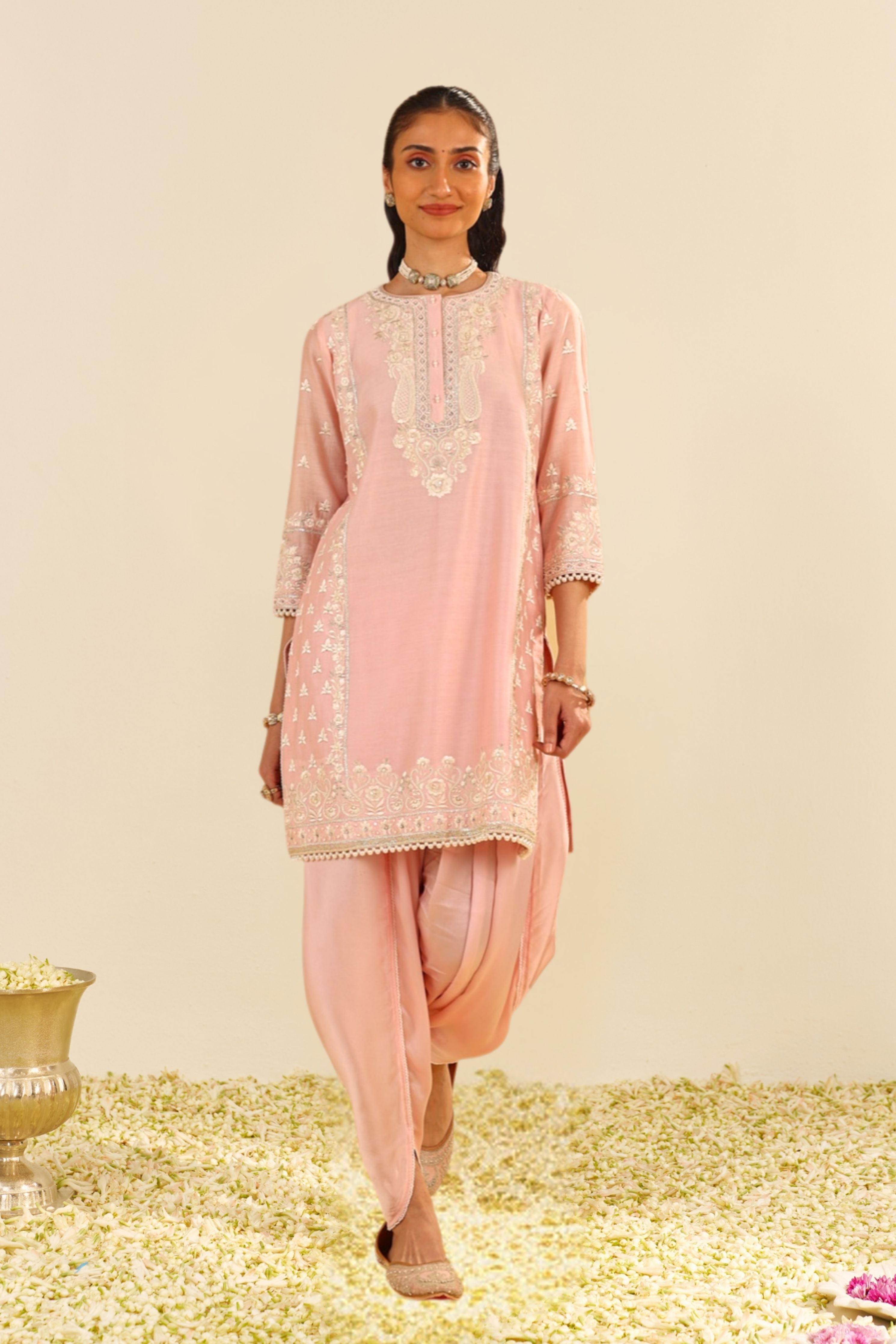 Zaisha Short Pink Kurta Set
