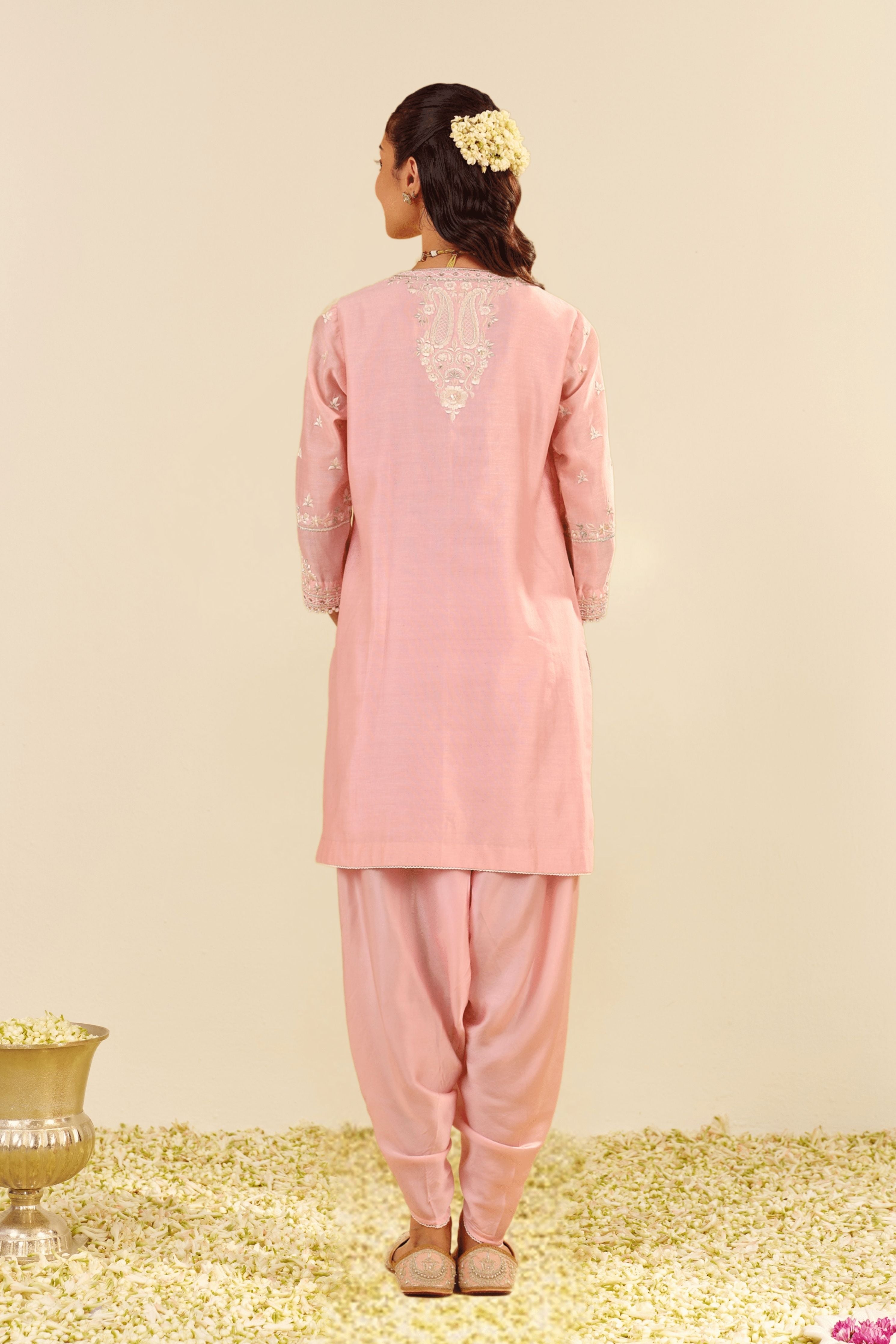 Zaisha Short Pink Kurta Set