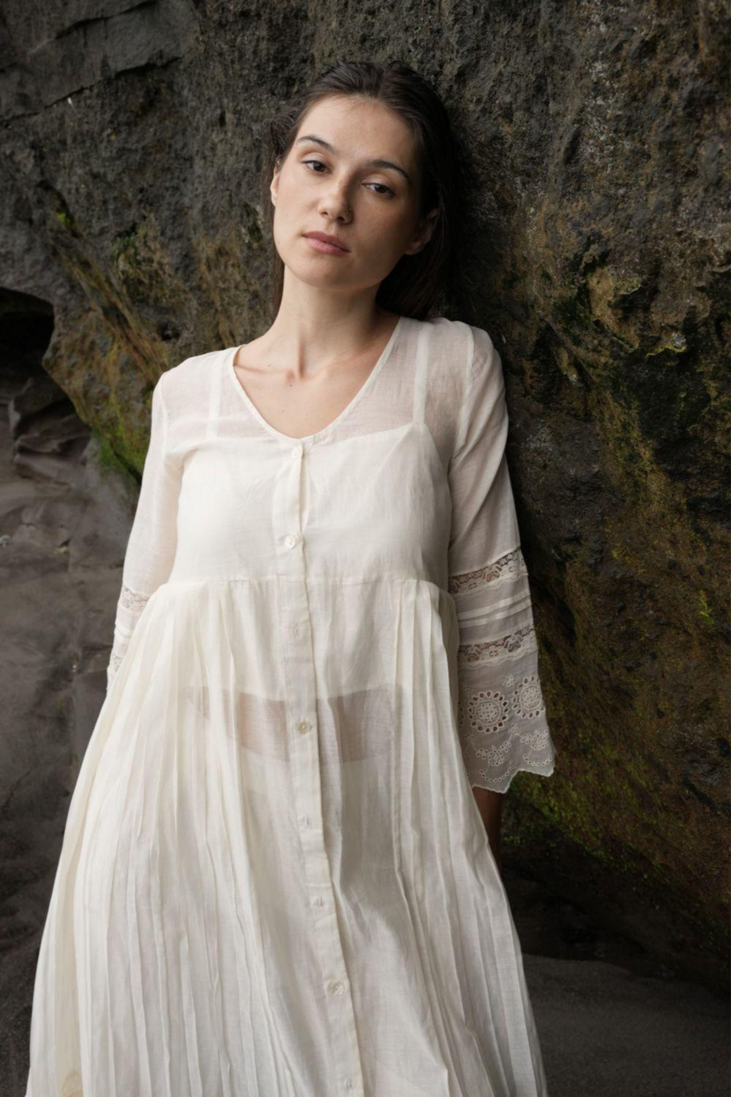 White Pleates Dress