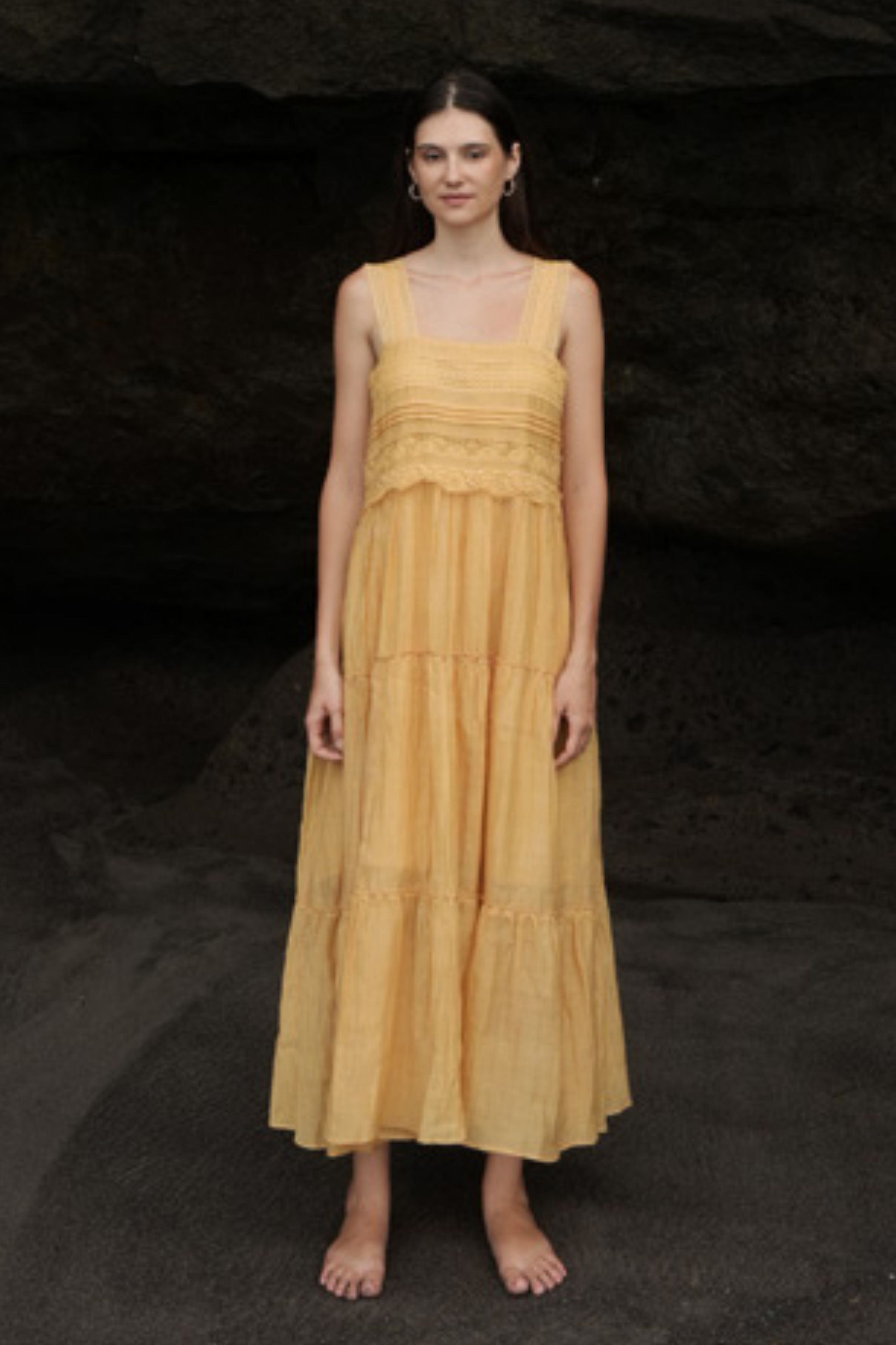 Yellow Sasa Lace Dress