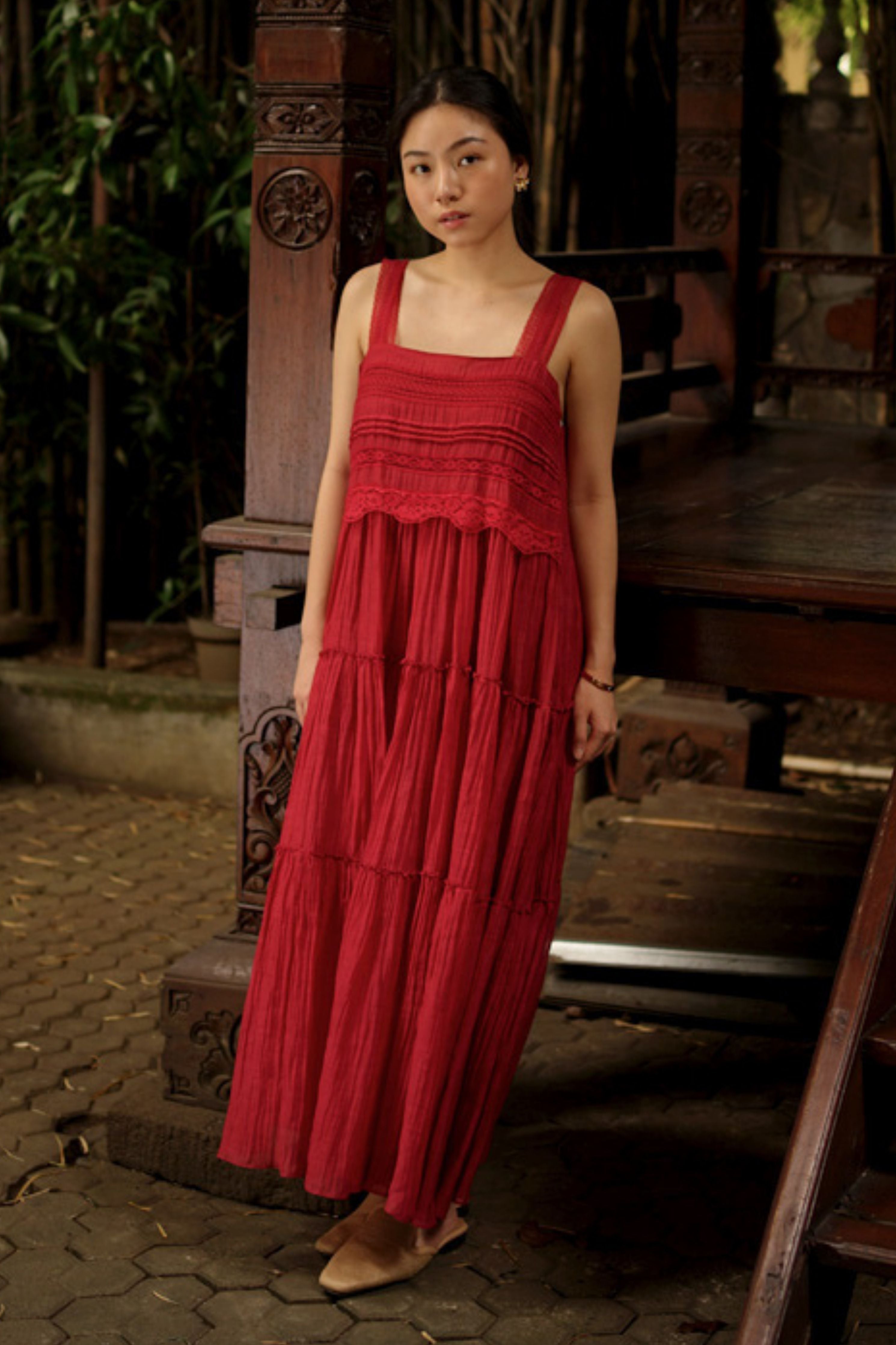 Red Sasa Lace Dress